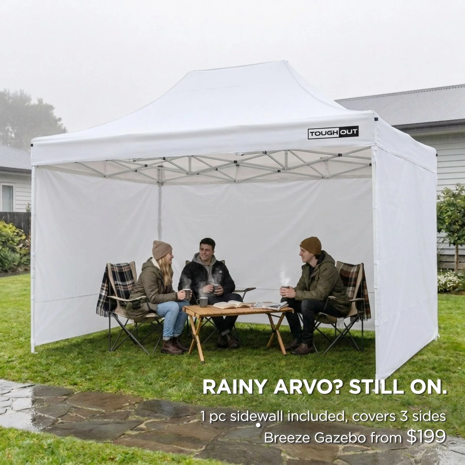 Toughout Breeze Gazebo 3 x 4.5m - White - Image 2