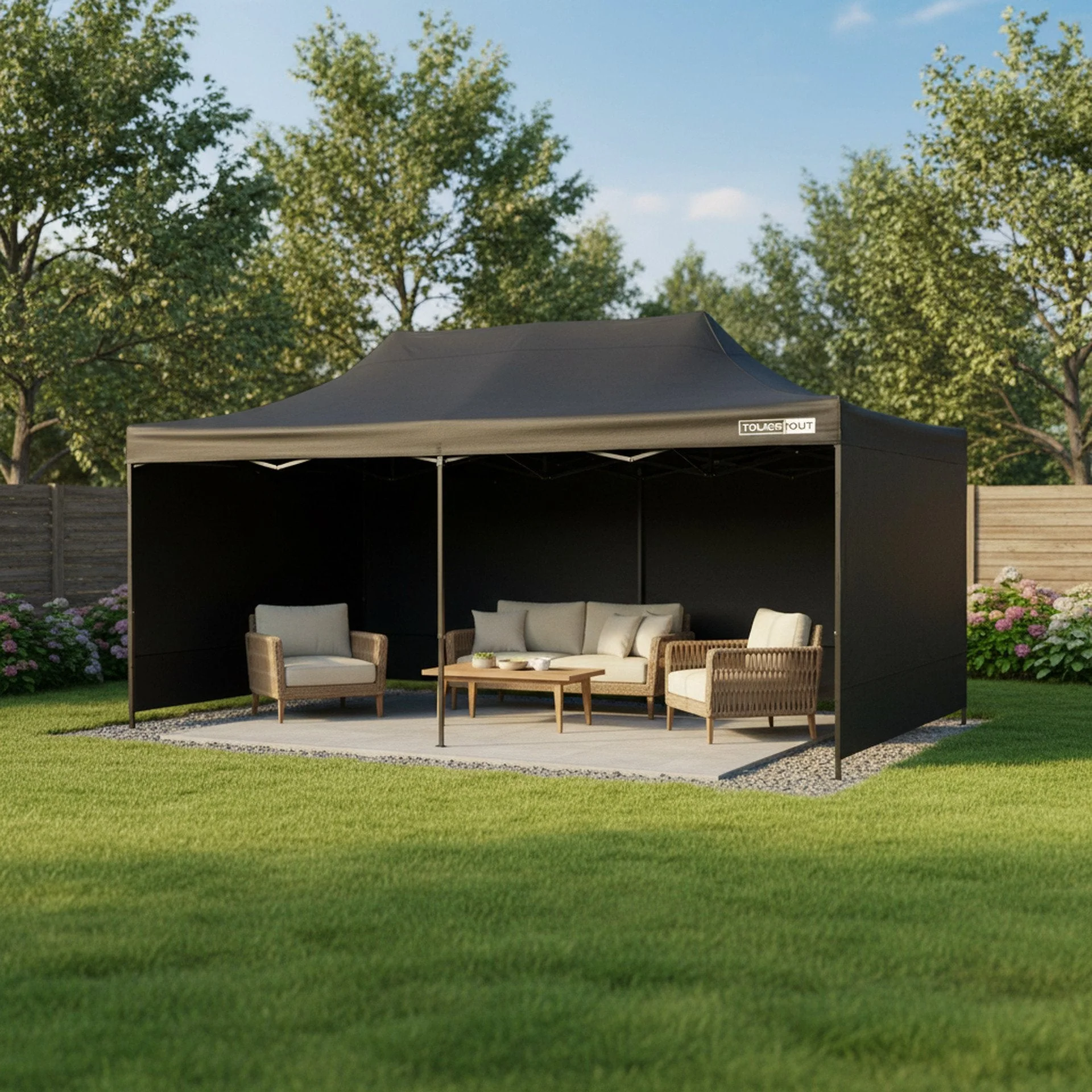 Toughout Breeze Gazebo 3 x 6m - Black - Image 8