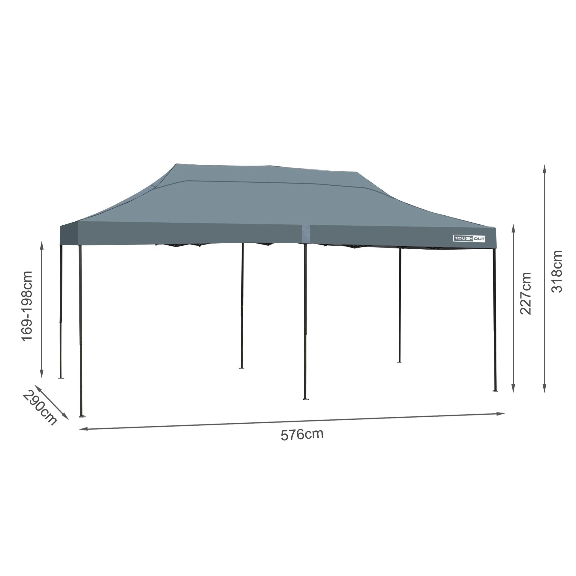 Toughout Breeze Gazebo 3 x 6m - Grey - Image 16