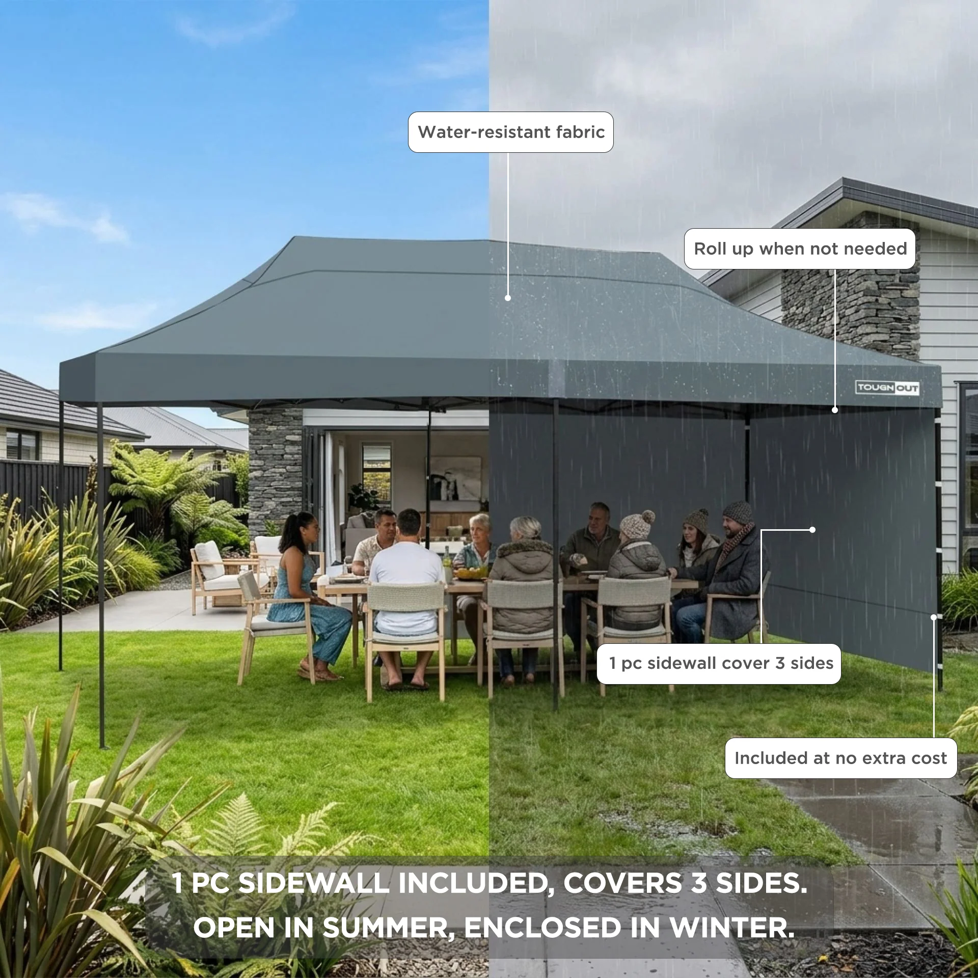 Toughout Breeze Gazebo 3 x 6m - Grey - Image 3