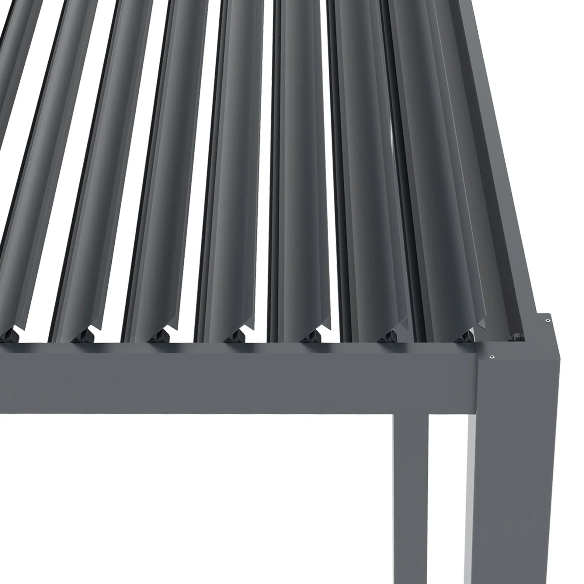 Toughout Manual Louvre Roof Aluminium Pergola 3m x 3m - Charcoal Grey - Image 13