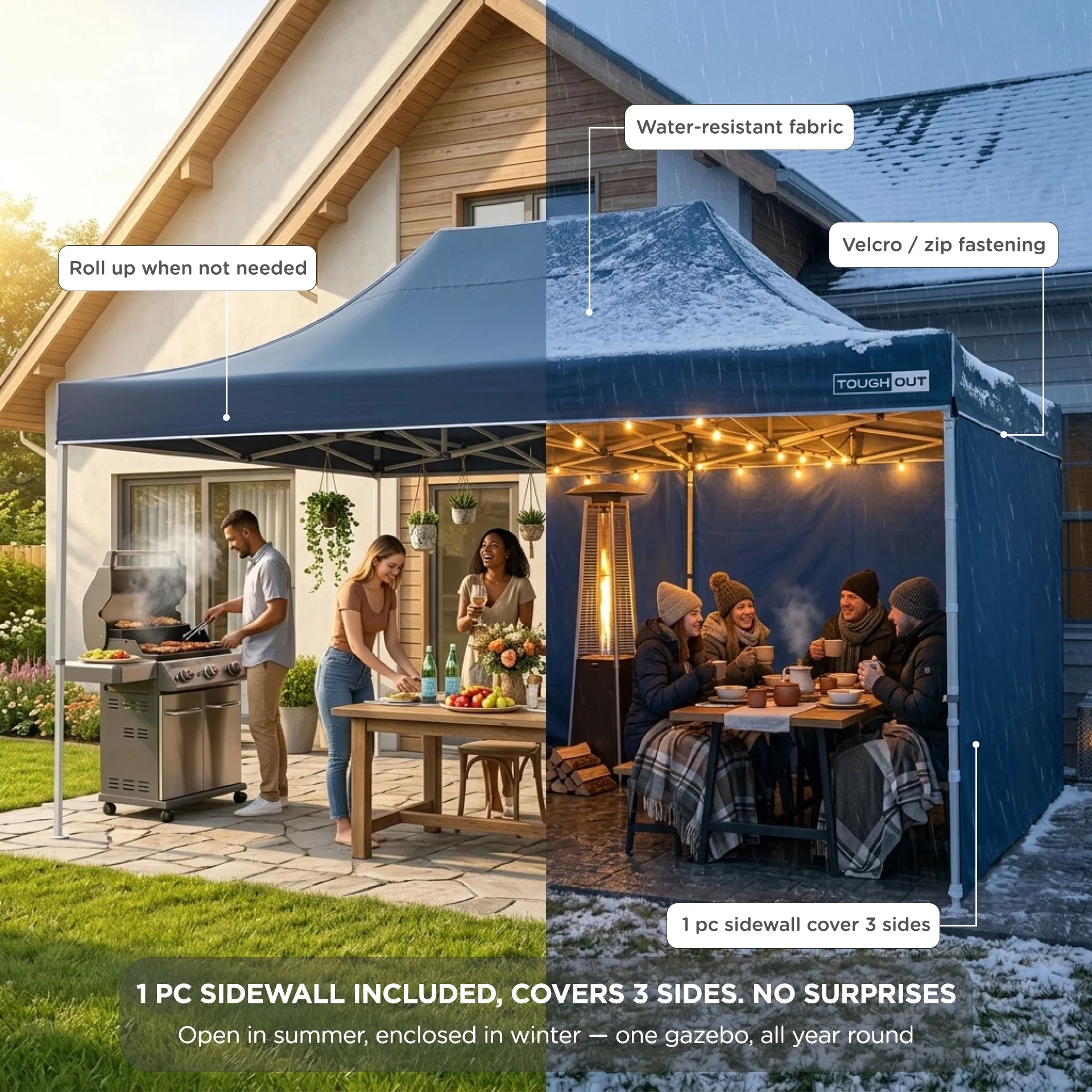 Toughout Thunderstorm Gazebo 3 x 4.5m - Navy - Image 3