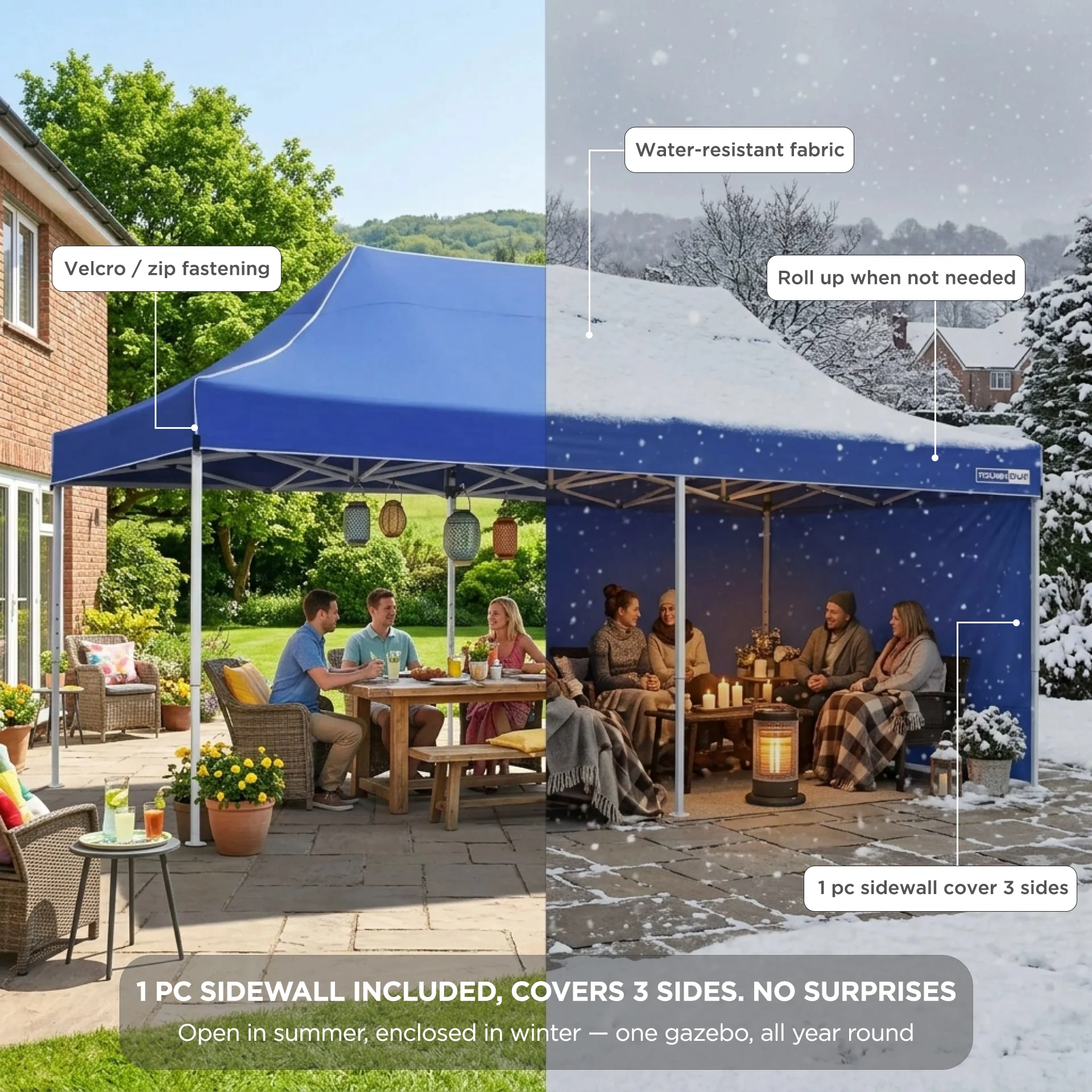 Toughout Thunderstorm Gazebo 3 x 6m - Blue - Image 3