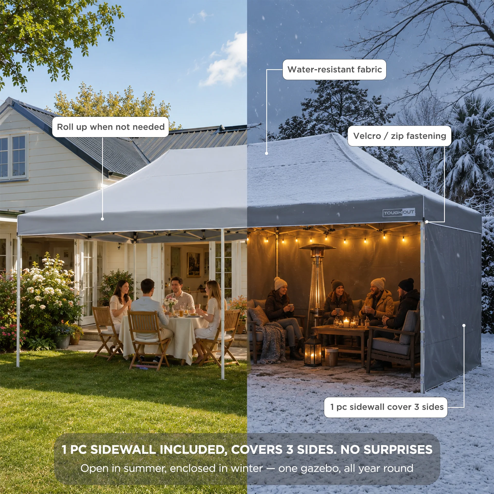 Toughout Thunderstorm Gazebo 3 x 6m - Grey - Image 3