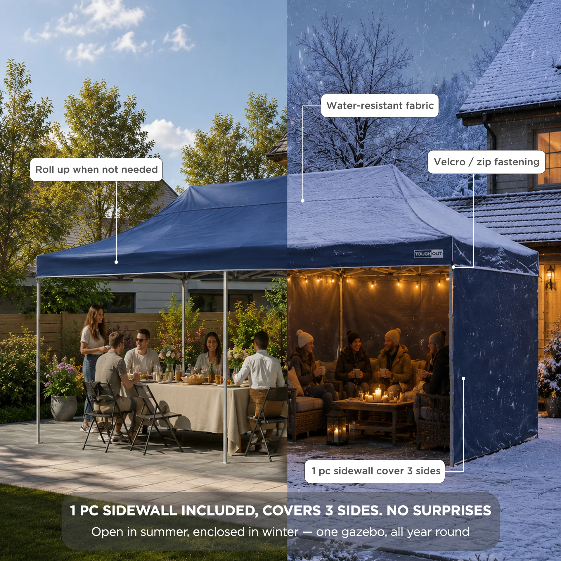 Toughout Thunderstorm Gazebo 3 x 6m - Navy - Image 3