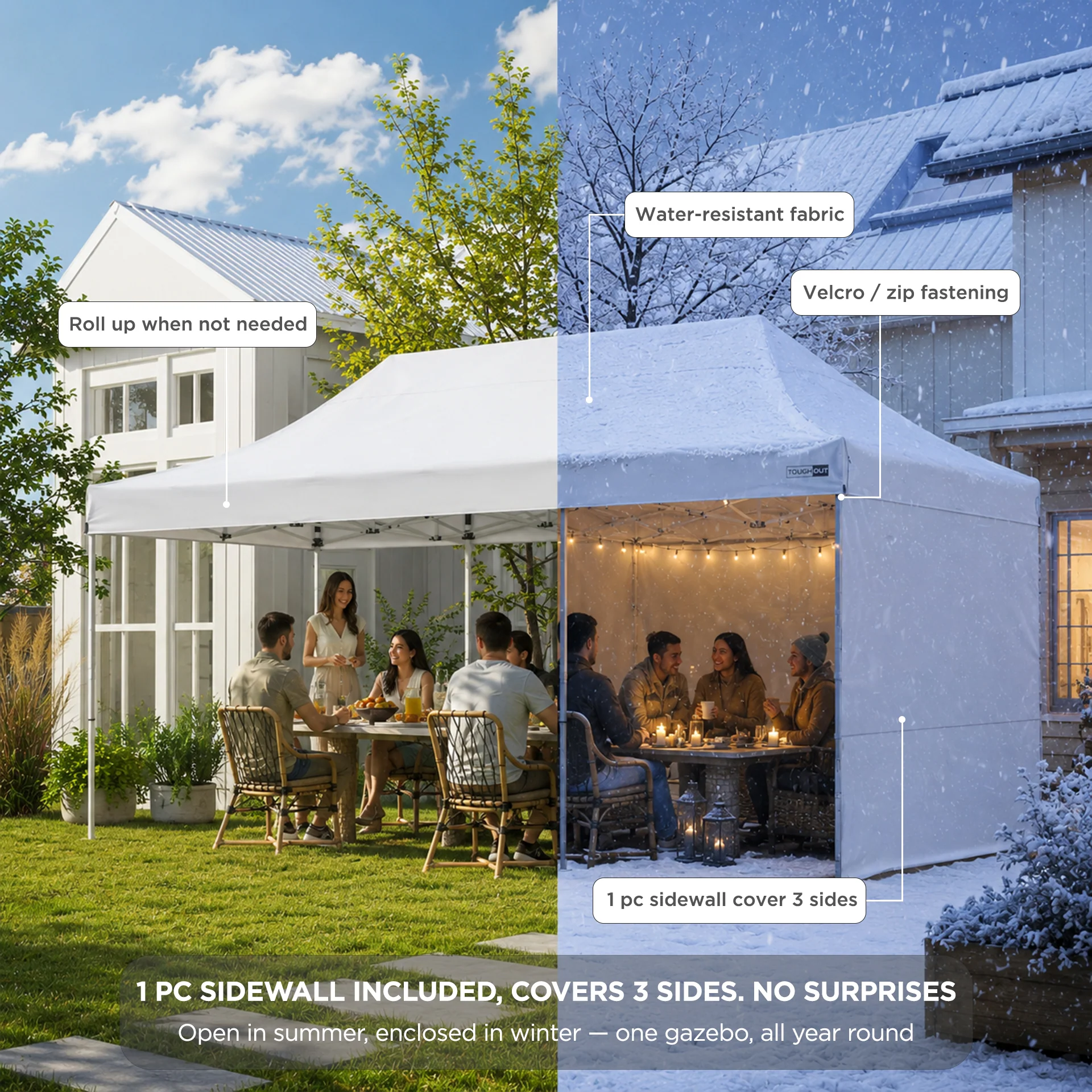 Toughout Thunderstorm Gazebo 3 x 6m - White - Image 3