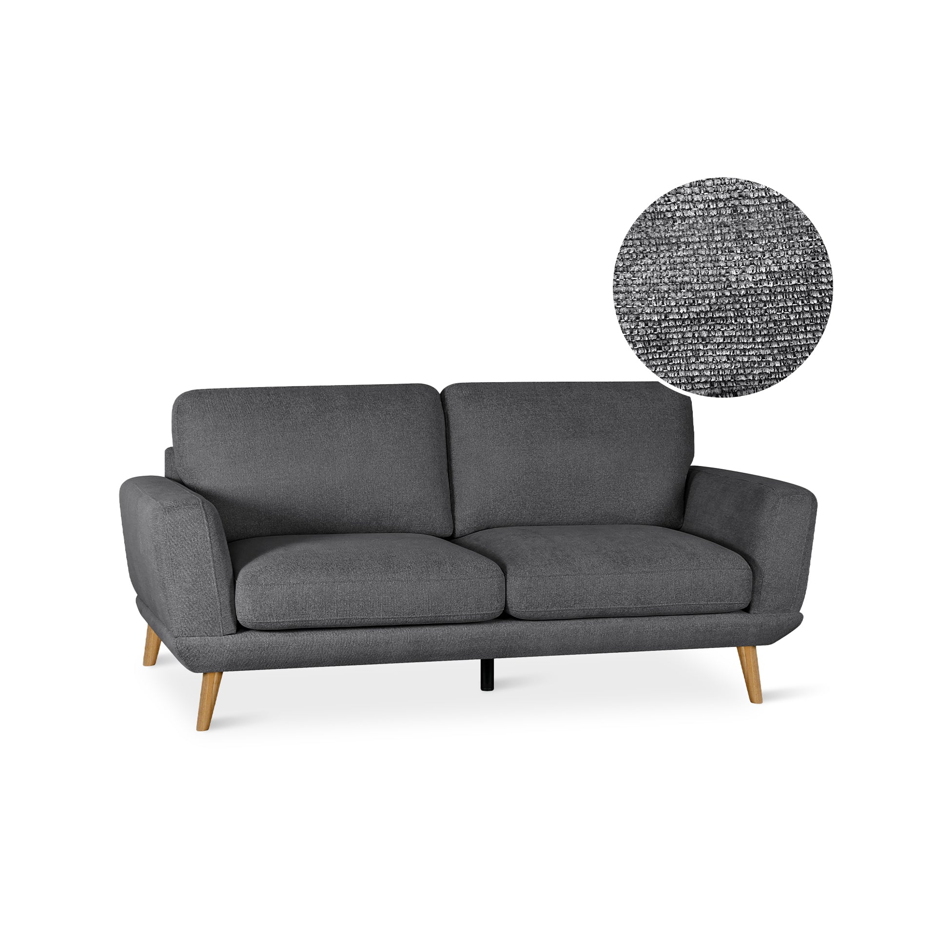 Tova Chenille 3 Seater Sofa - Dark Grey - Image 6