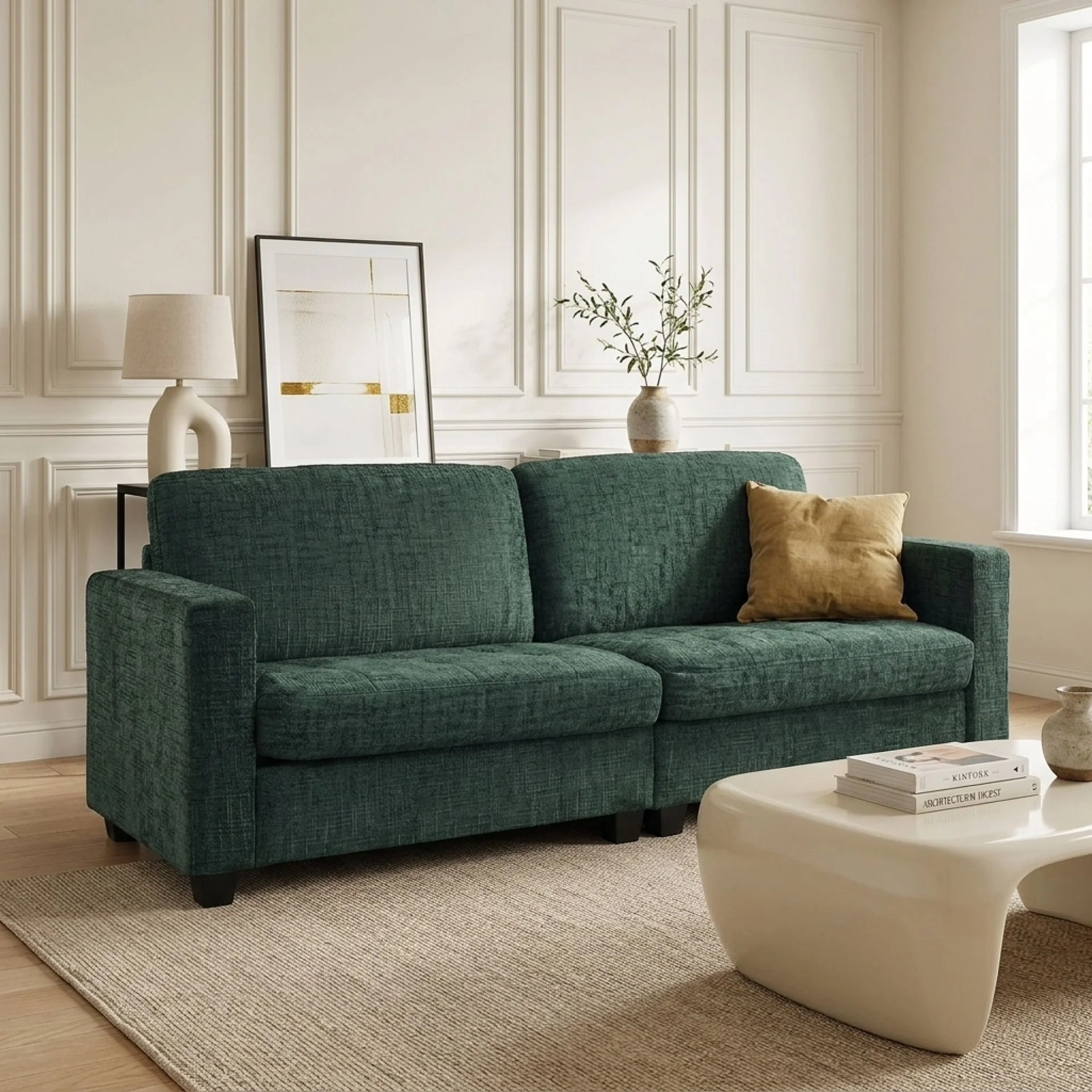 Tussock 3 Seater Sofa - Green - Image 4