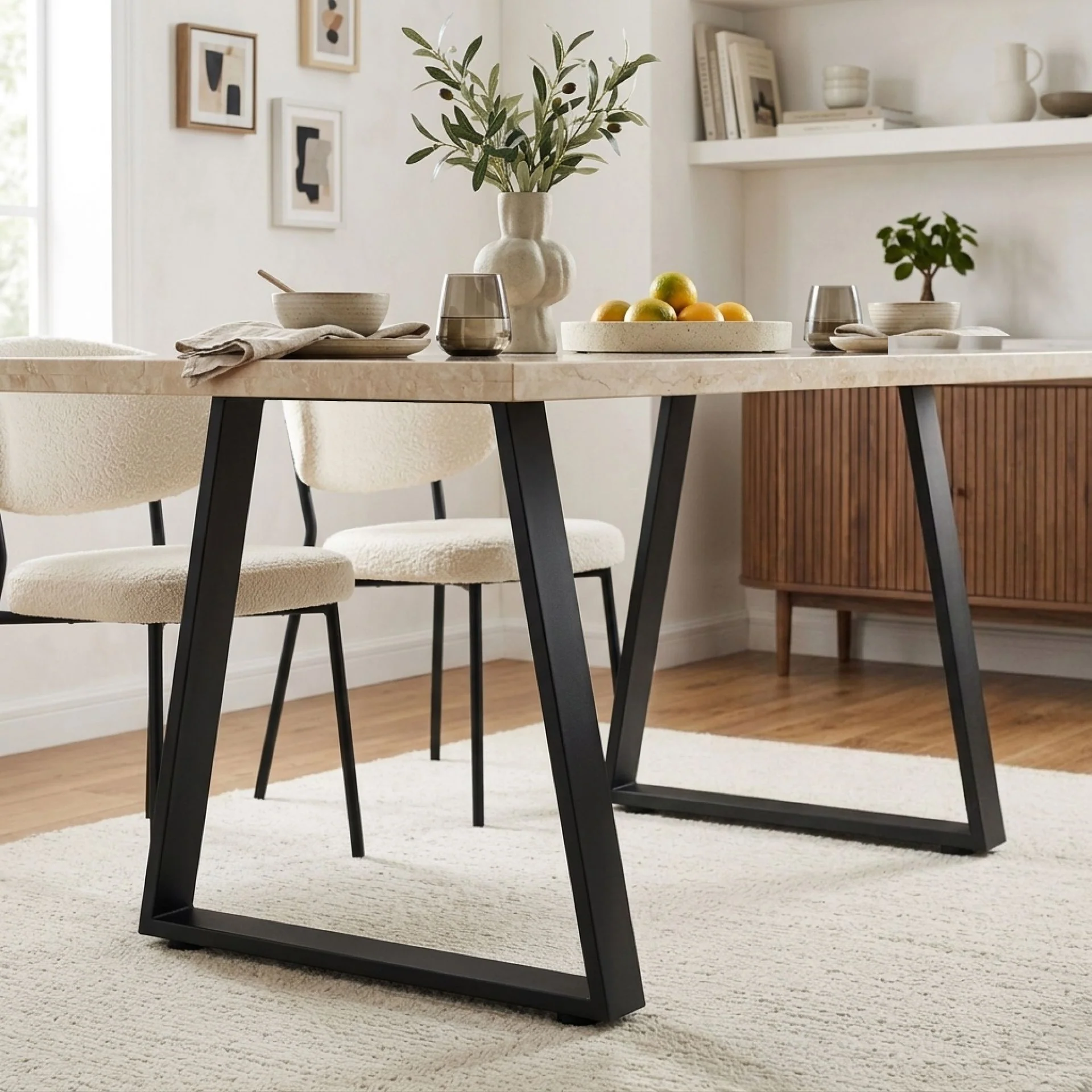 Varex Trapezoid Metal Dining Table Legs 45/67x72.5cm - Set of 2 - Image 3