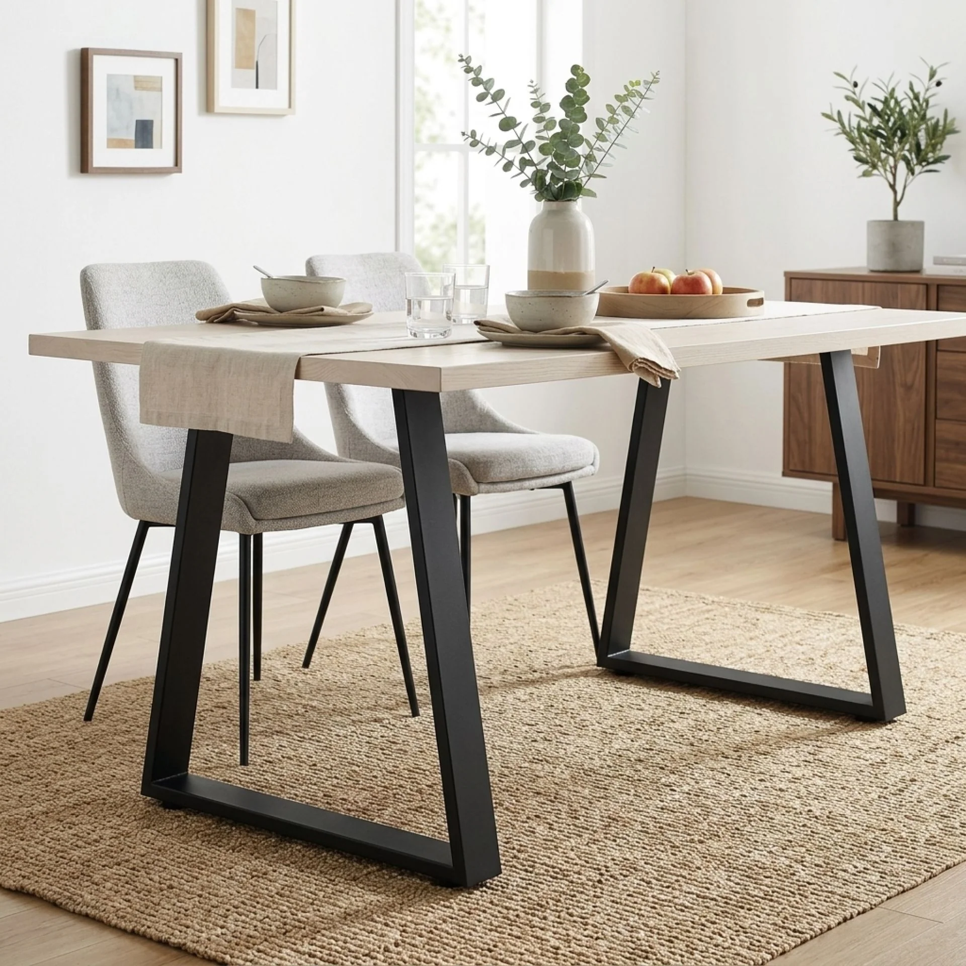 Varex Trapezoid Metal Dining Table Legs 45/67x72.5cm - Set of 2 - Image 6