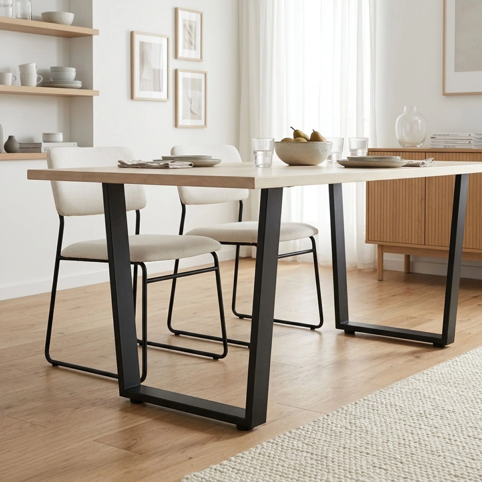 Varex Trapezoid Metal Dining Table Legs 65/45x72.5cm - Set of 2 - Image 3