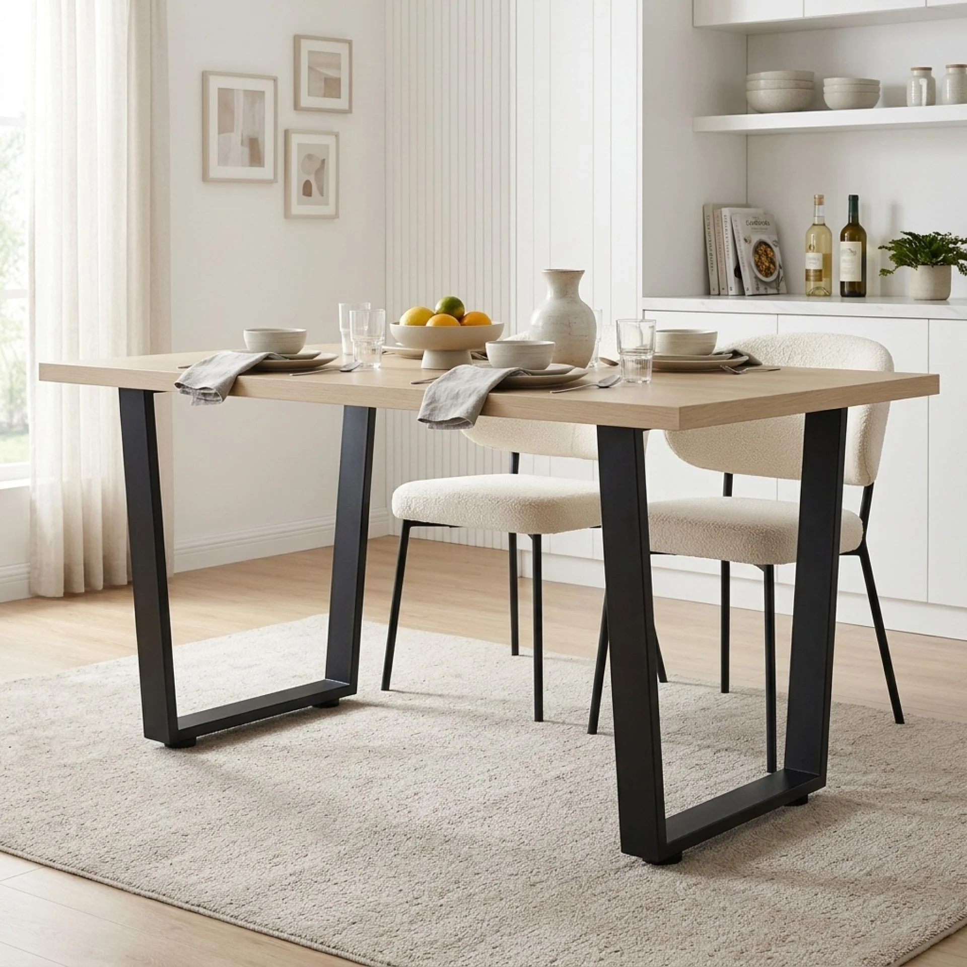 Varex Trapezoid Metal Dining Table Legs 65/45x72.5cm - Set of 2 - Image 4