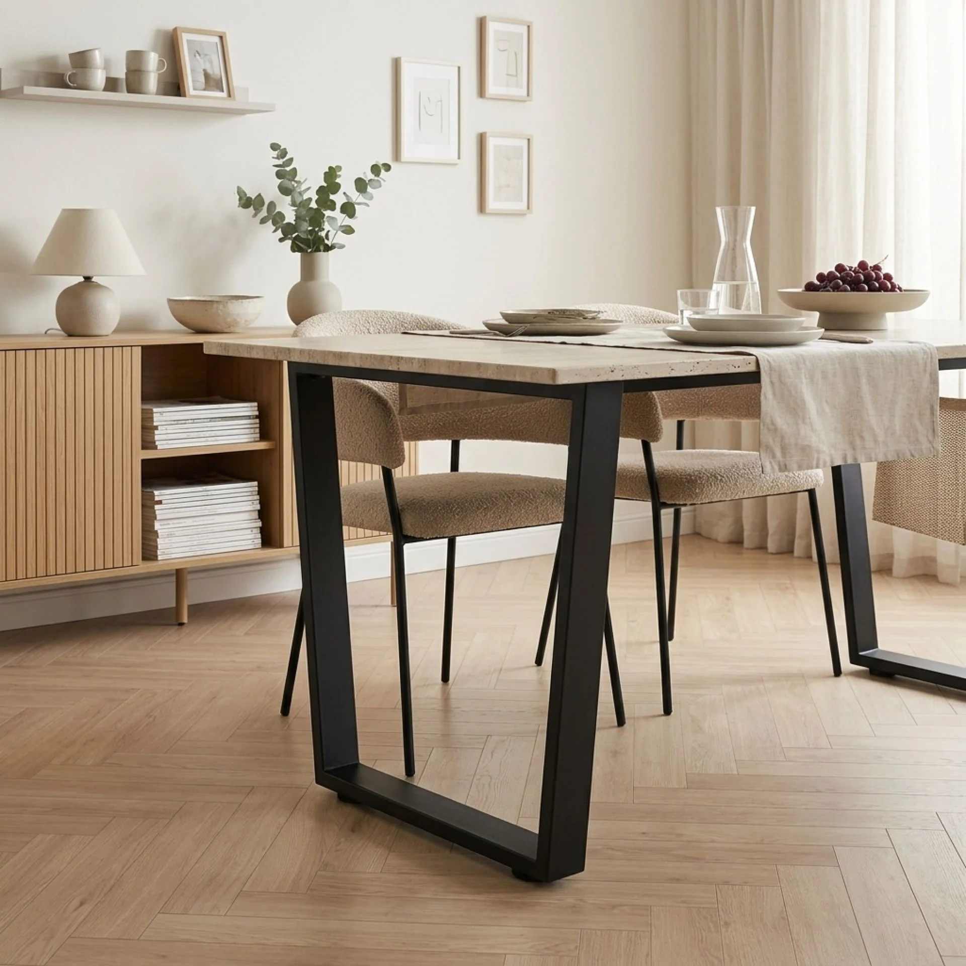 Varex Trapezoid Metal Dining Table Legs 65/45x72.5cm - Set of 2 - Image 6