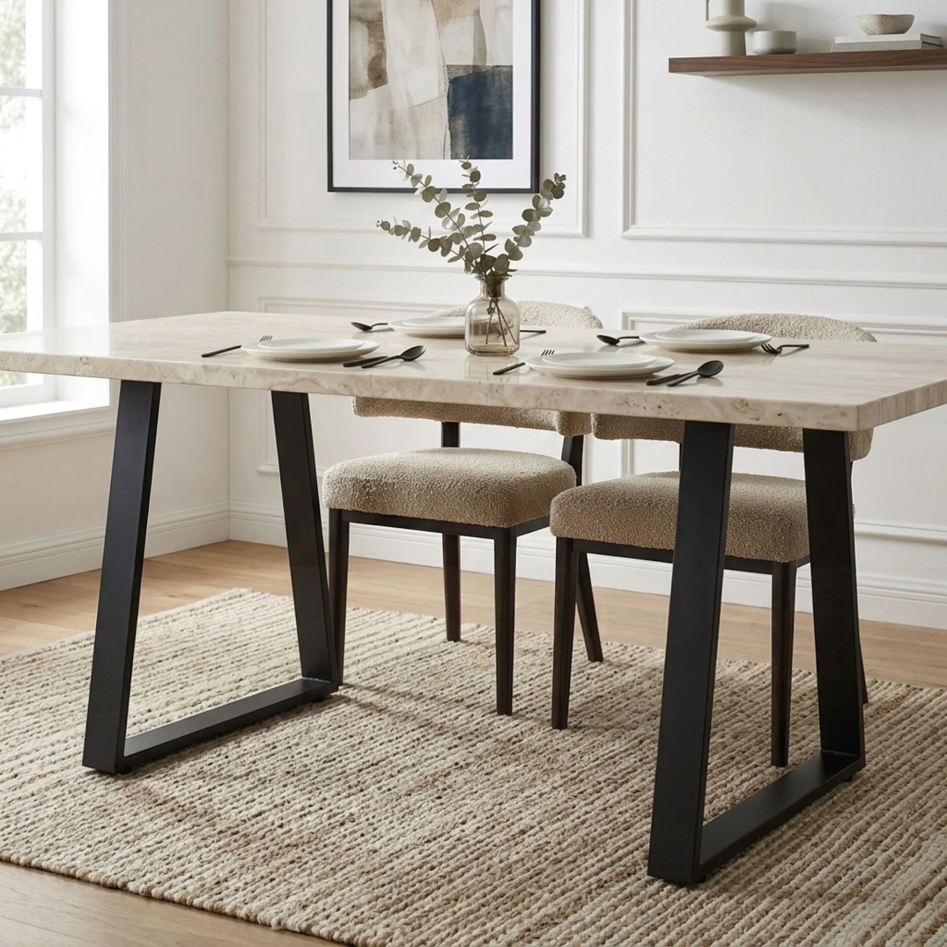 Varex Trapezoid Metal Dining Table Legs 65/90x72.5cm - Set of 2 - Image 3