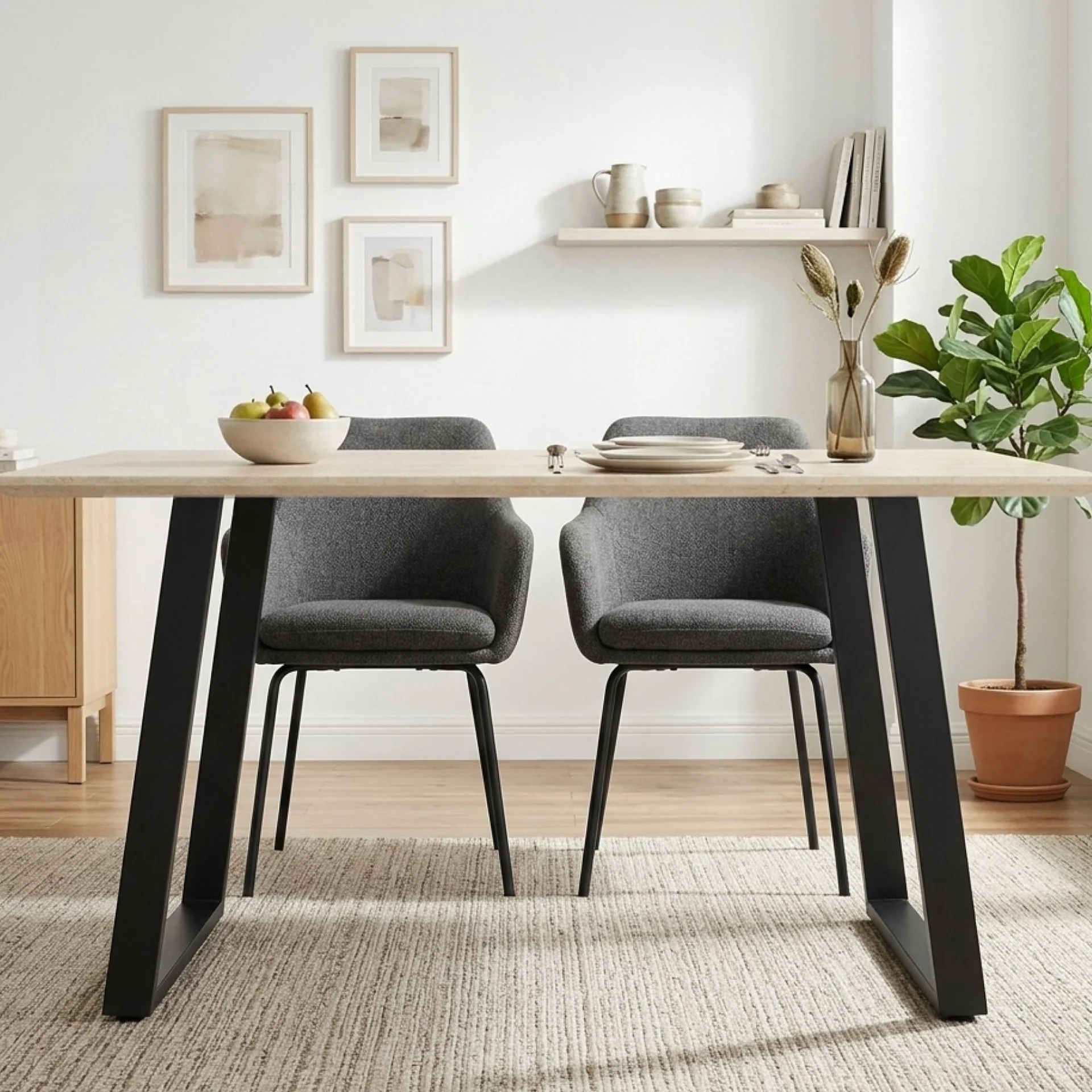 Varex Trapezoid Metal Dining Table Legs 65/90x72.5cm - Set of 2 - Image 5