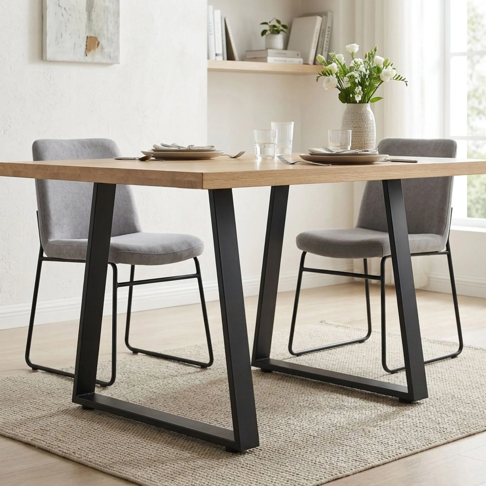 Varex Trapezoid Metal Dining Table Legs 65/90x72.5cm - Set of 2 - Image 6