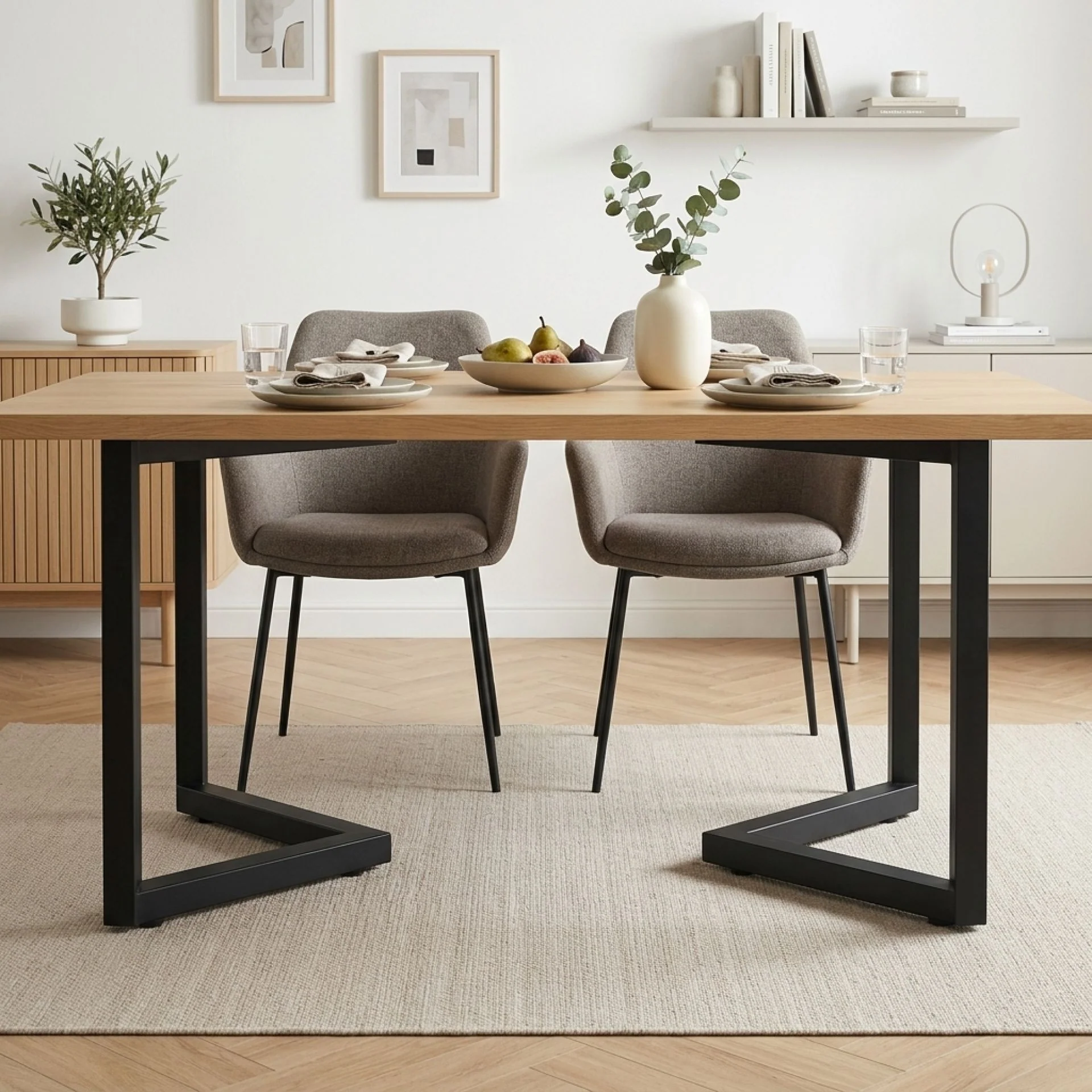 Varex V-Shape Metal Dining Table Legs 50/70x72.5cm - Set of 2 - Image 3