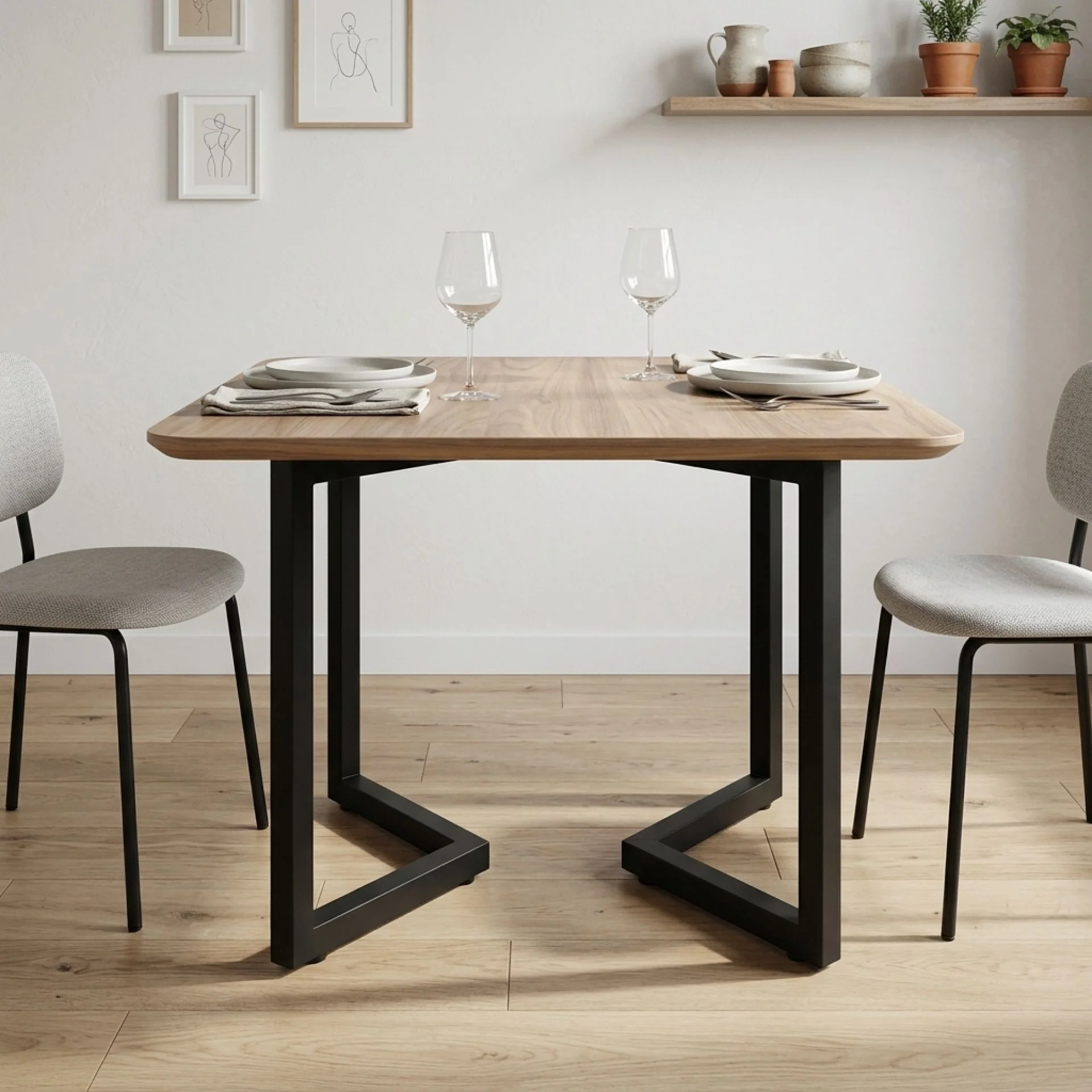 Varex V-Shape Metal Dining Table Legs 50/70x72.5cm - Set of 2 - Image 4