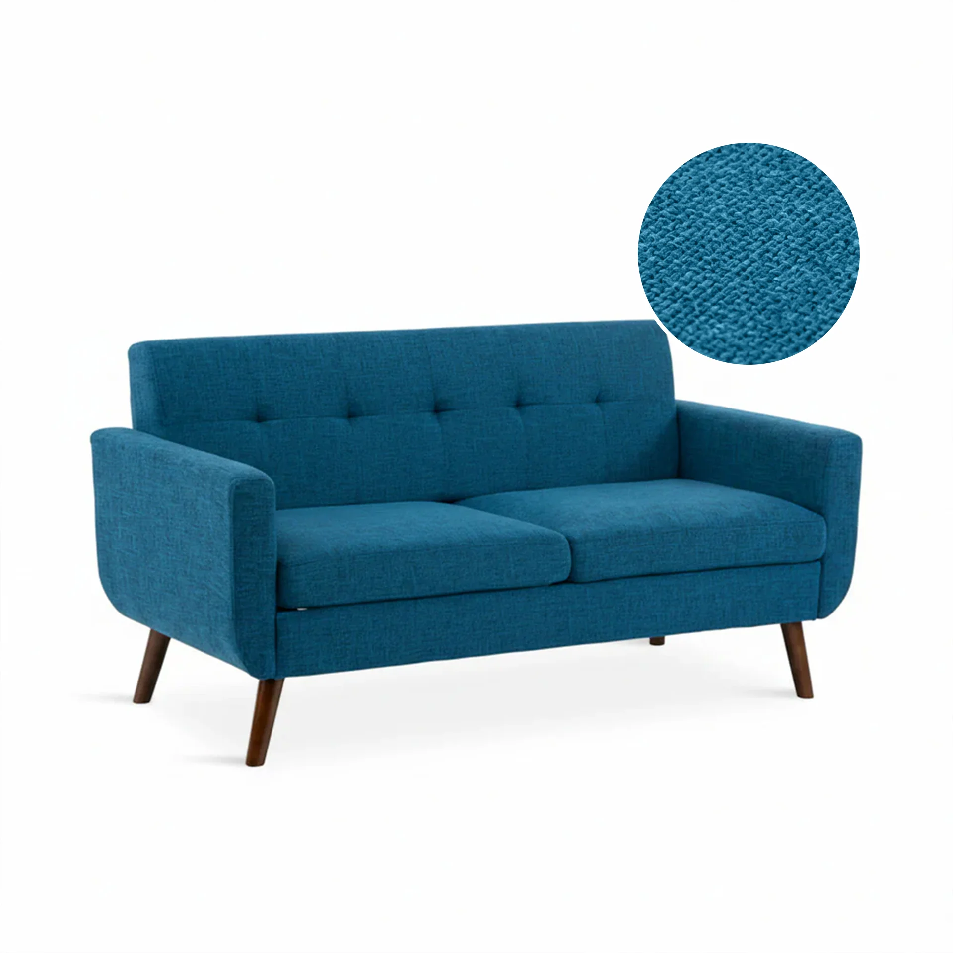 Vibe Linen 2 Seater Sofa - Blue - Image 6