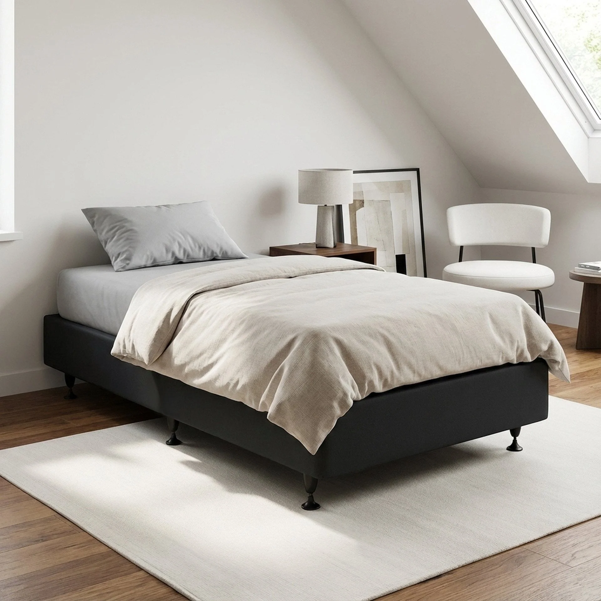 Vinson Fabric King Single Bed Base - Black - Image 3
