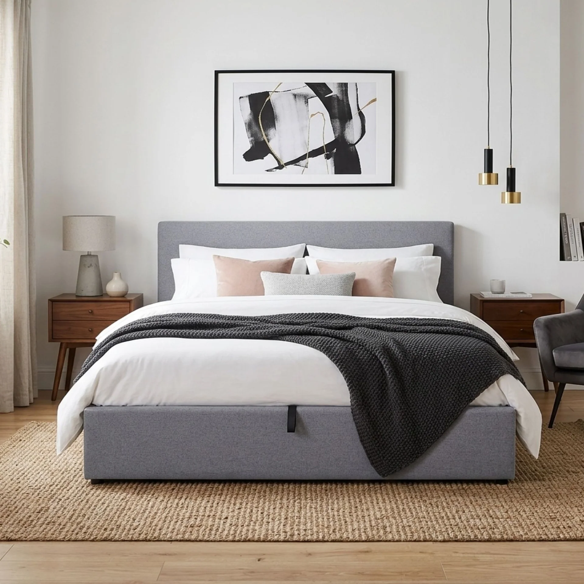 Violet Queen Gas Lift Bed Frame - Grey - Image 4