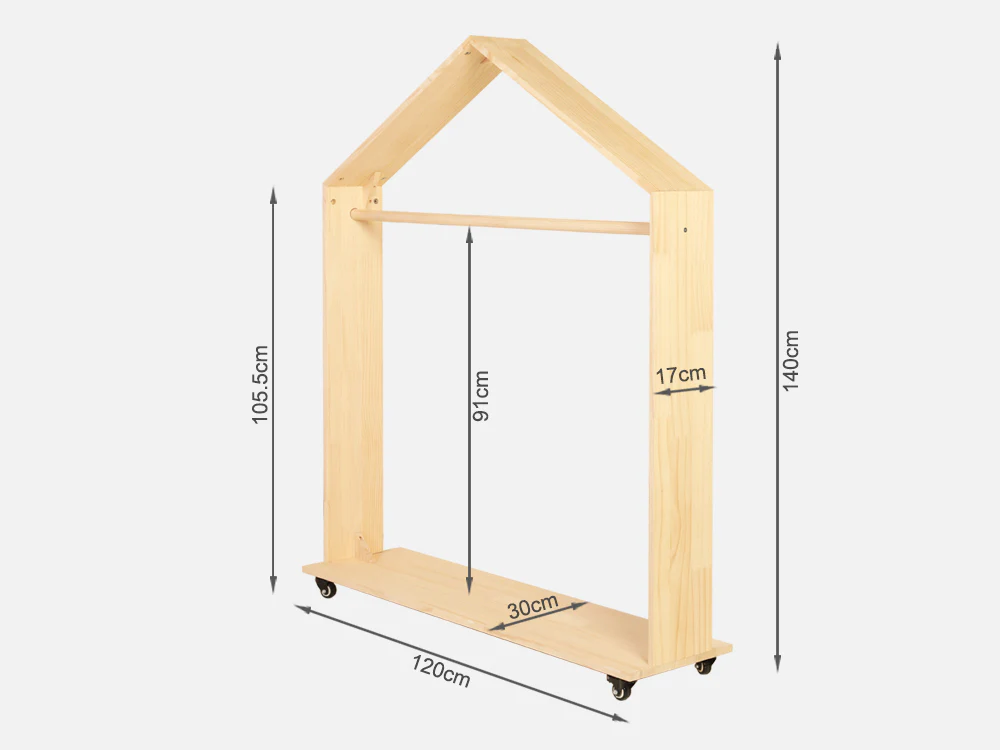 VOLTA Kids House Clothing Rack - Oak - Image 10