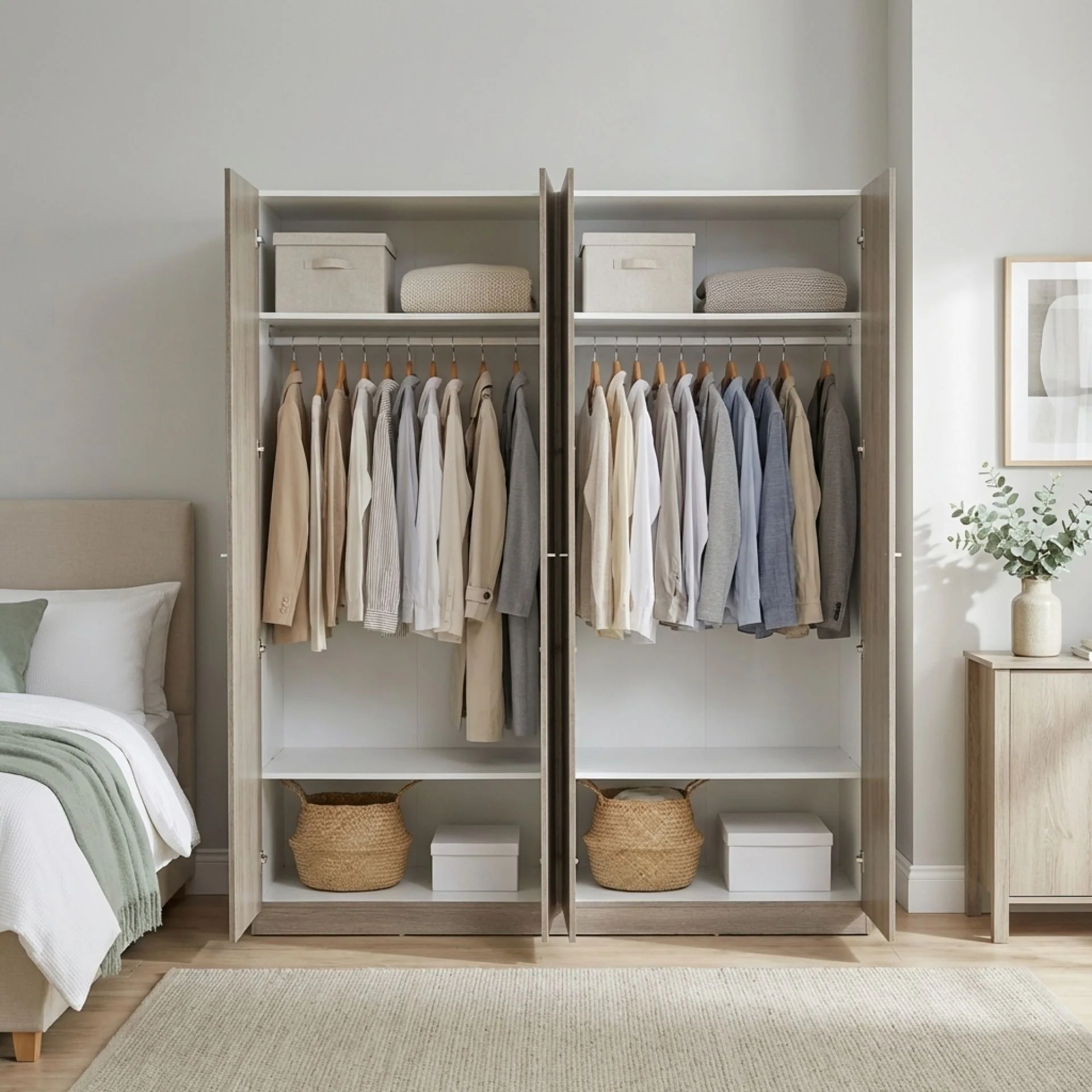 Waipoua Wooden Wardrobe - Grey Oak - Image 2