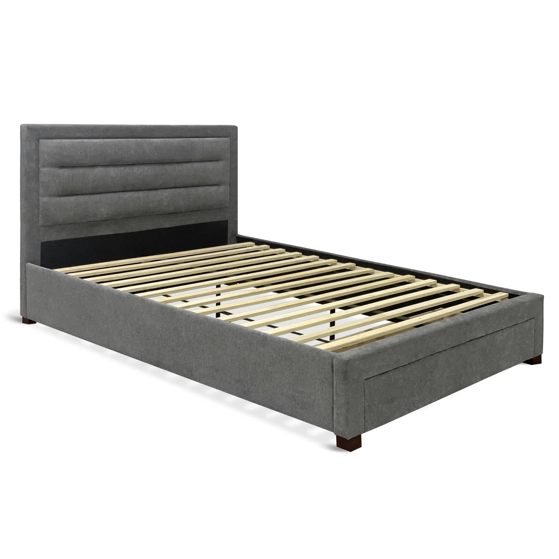 Walter Queen Bed Frame with Storage - Grey - Image 2