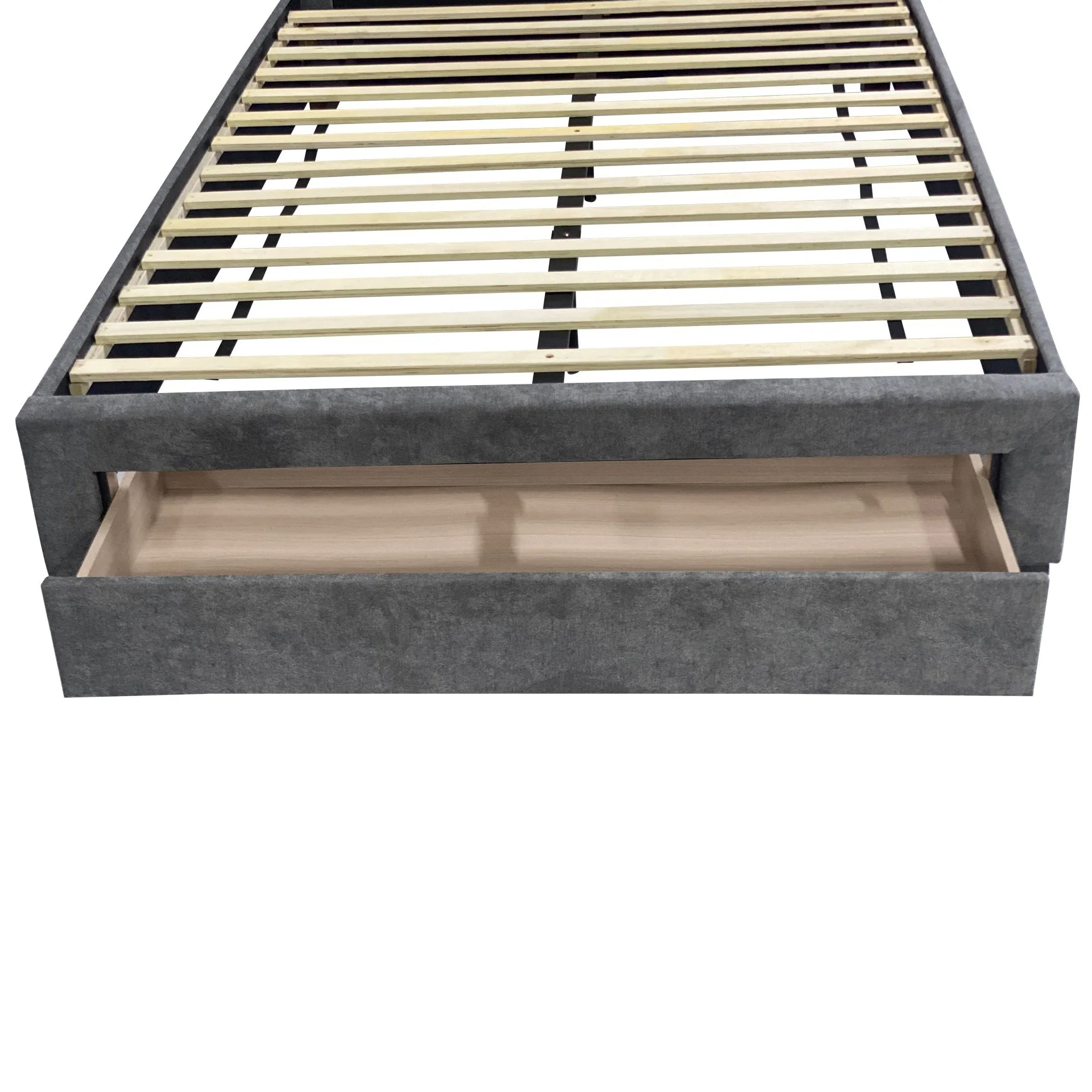 Walter Queen Bed Frame with Storage - Grey - Image 4