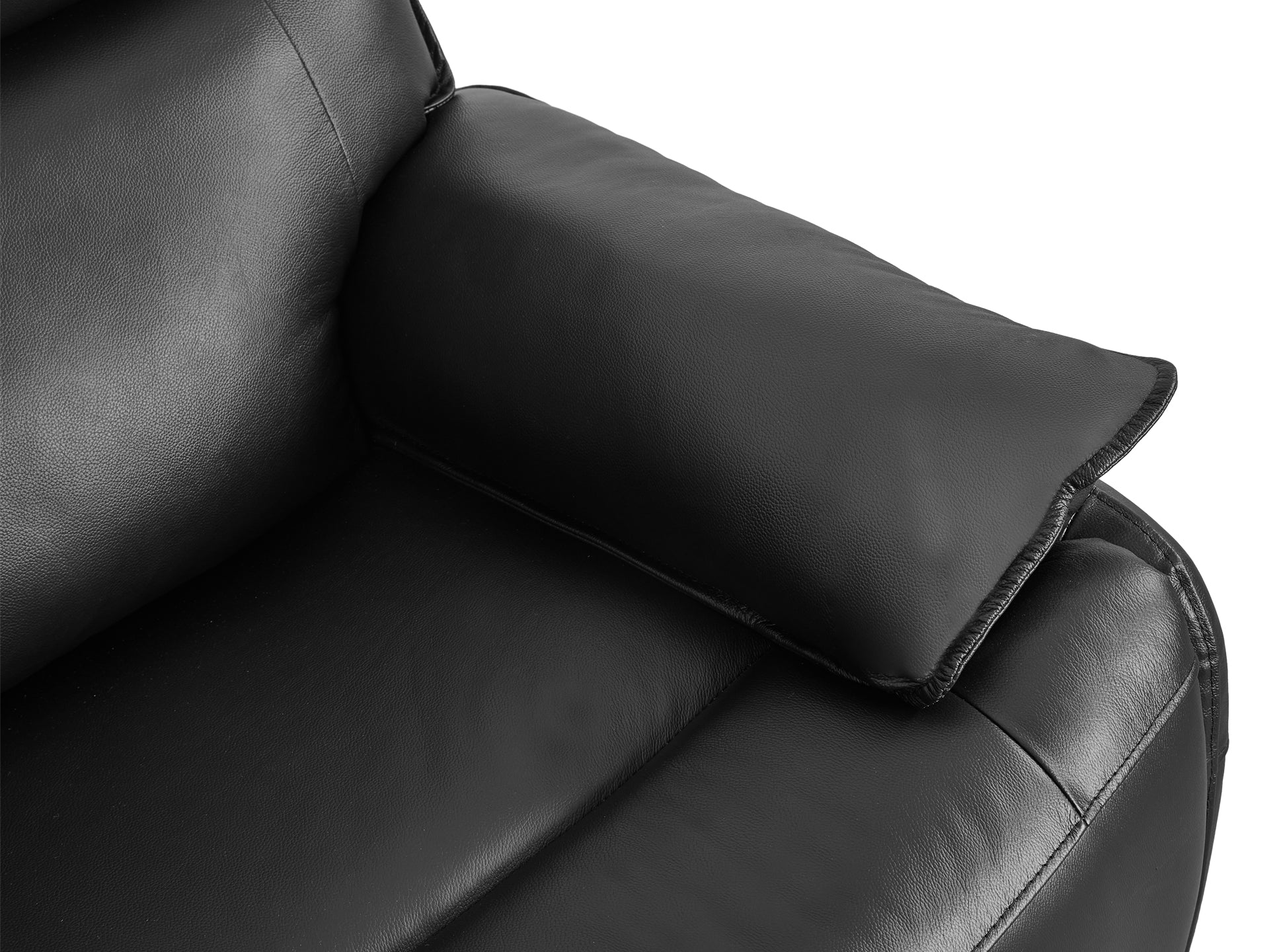 Wellsford Manual Leather 3 Seater Recliner Sofa - Black - Image 10
