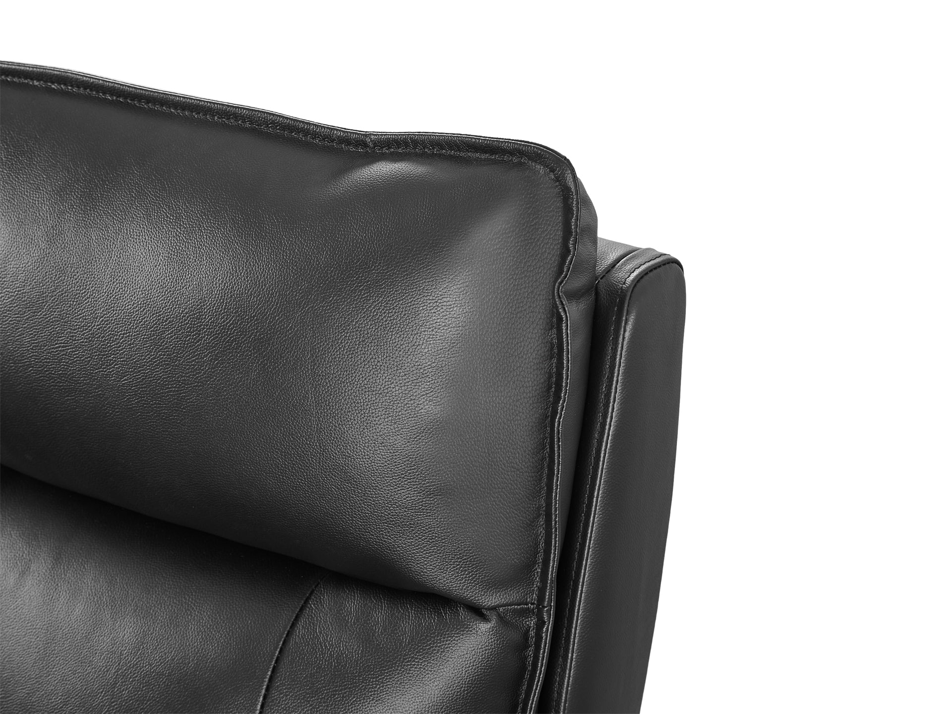 Wellsford Manual Leather 3 Seater Recliner Sofa - Black - Image 9