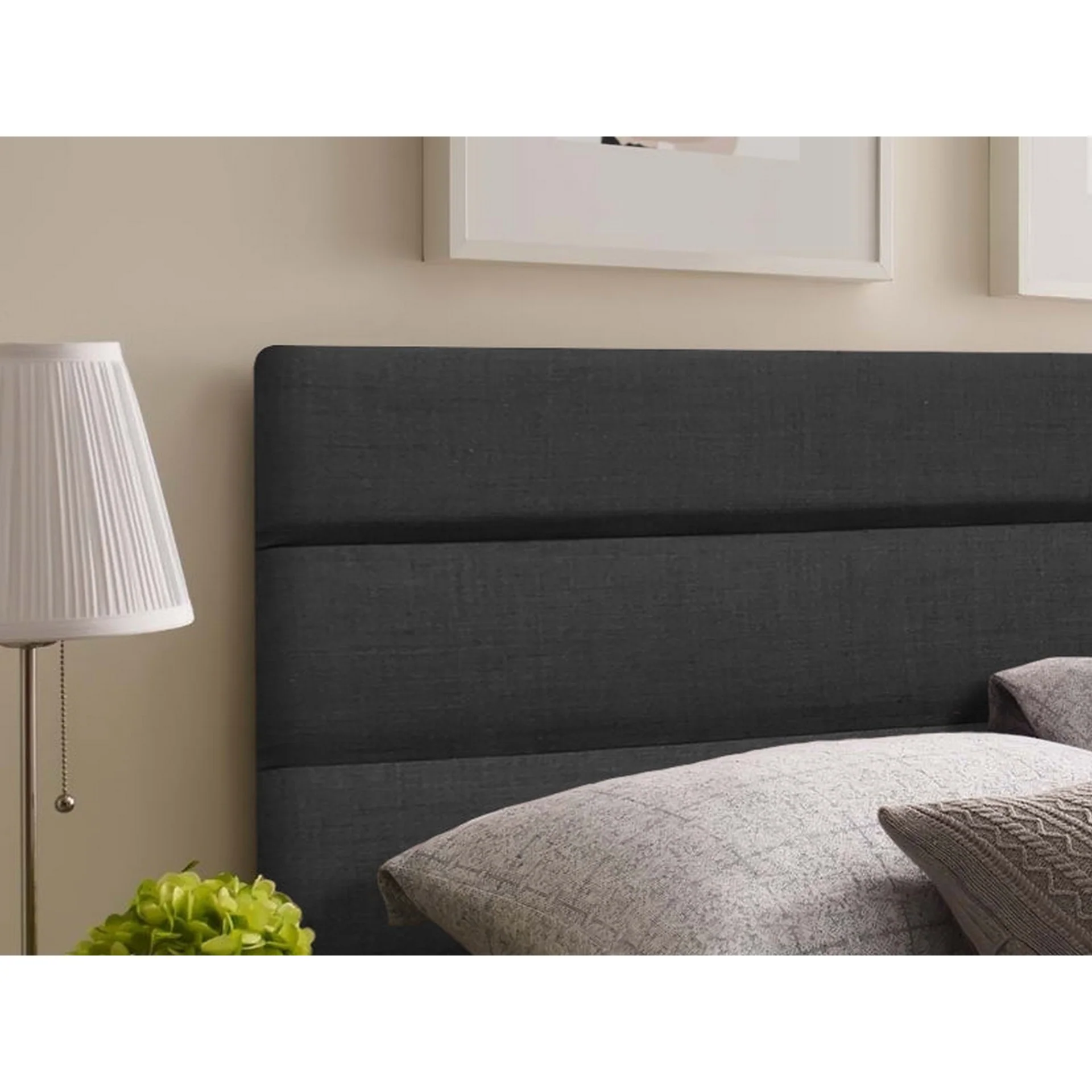 WENDY Upholstered Headboard Double - BLACK - Image 5
