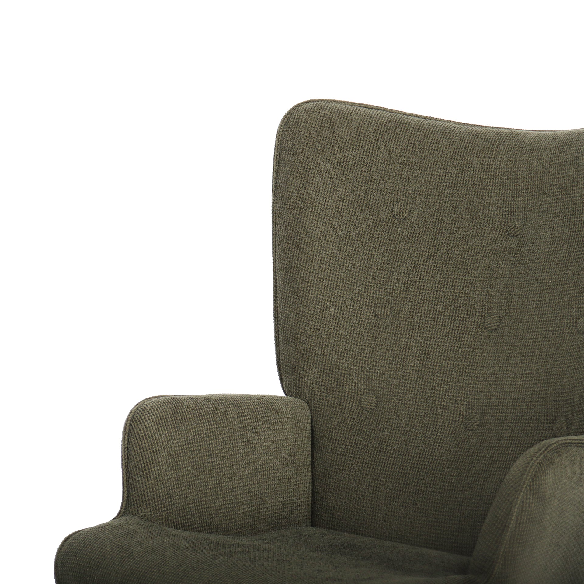 Wing Linen Armchair - Dark Green - Image 11