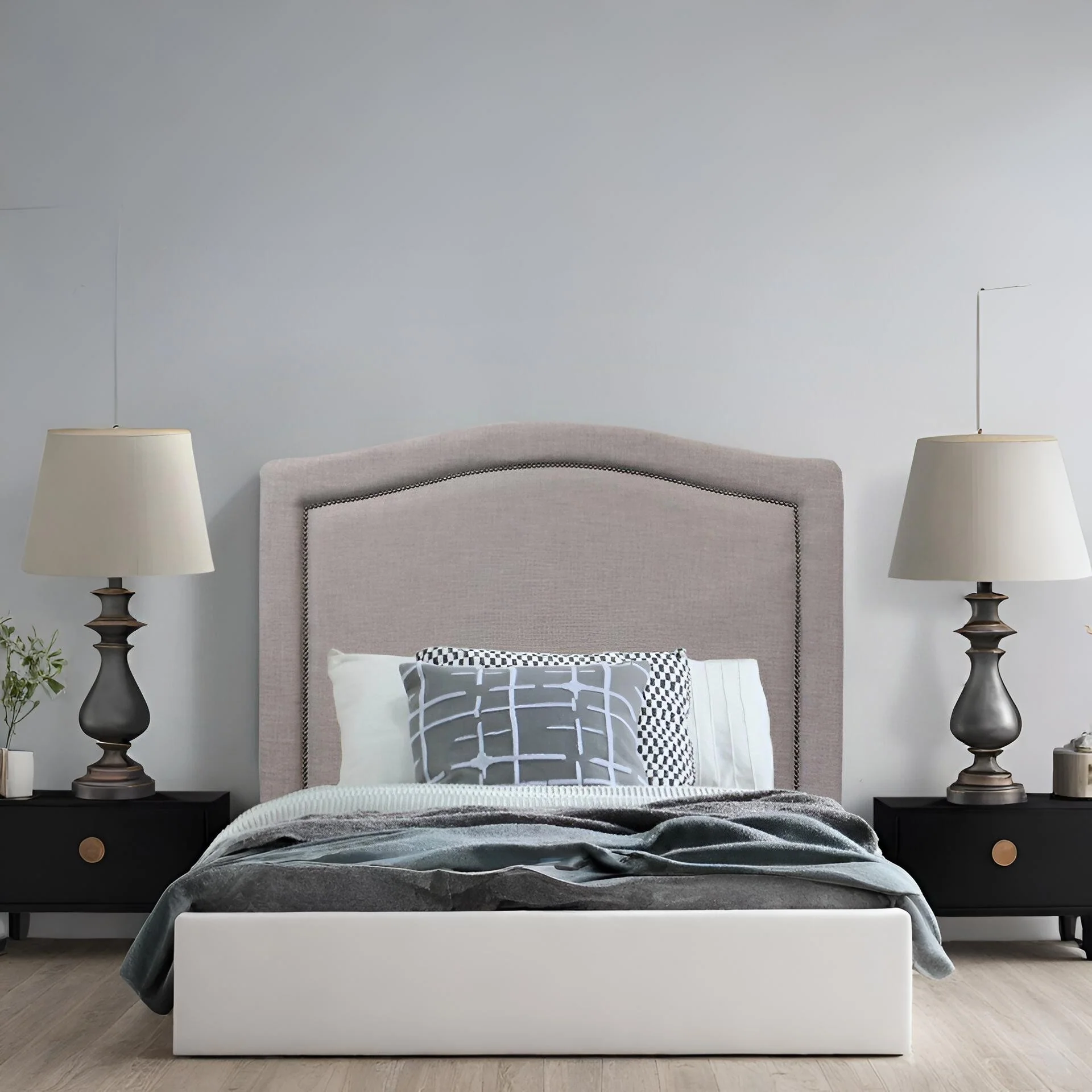 WINSTON Upholstered Headboard King Single - GREY - Image 6
