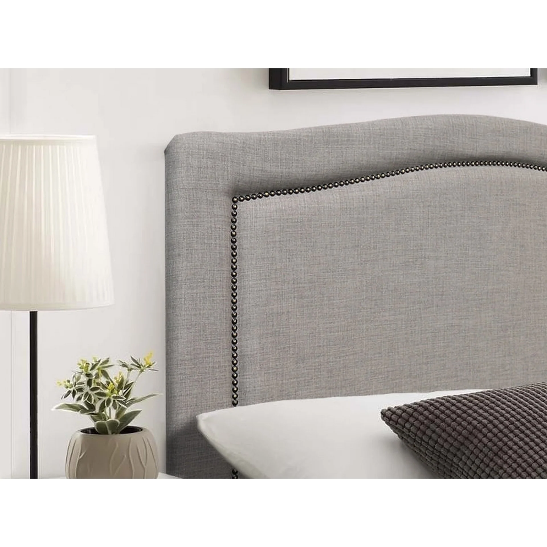 WINSTON Upholstered Headboard King Single - GREY - Image 8