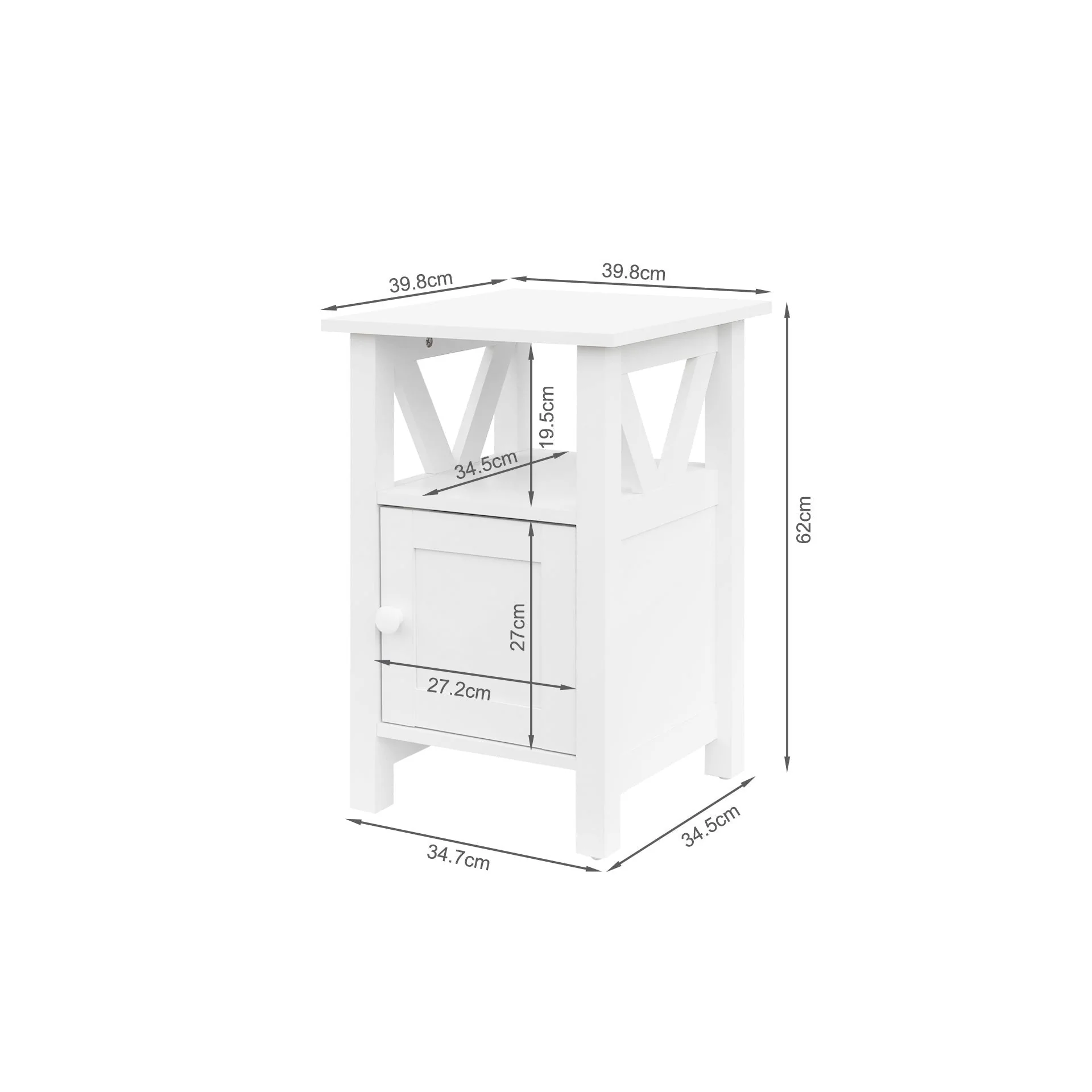 Wister Bedside Table - White - Image 11