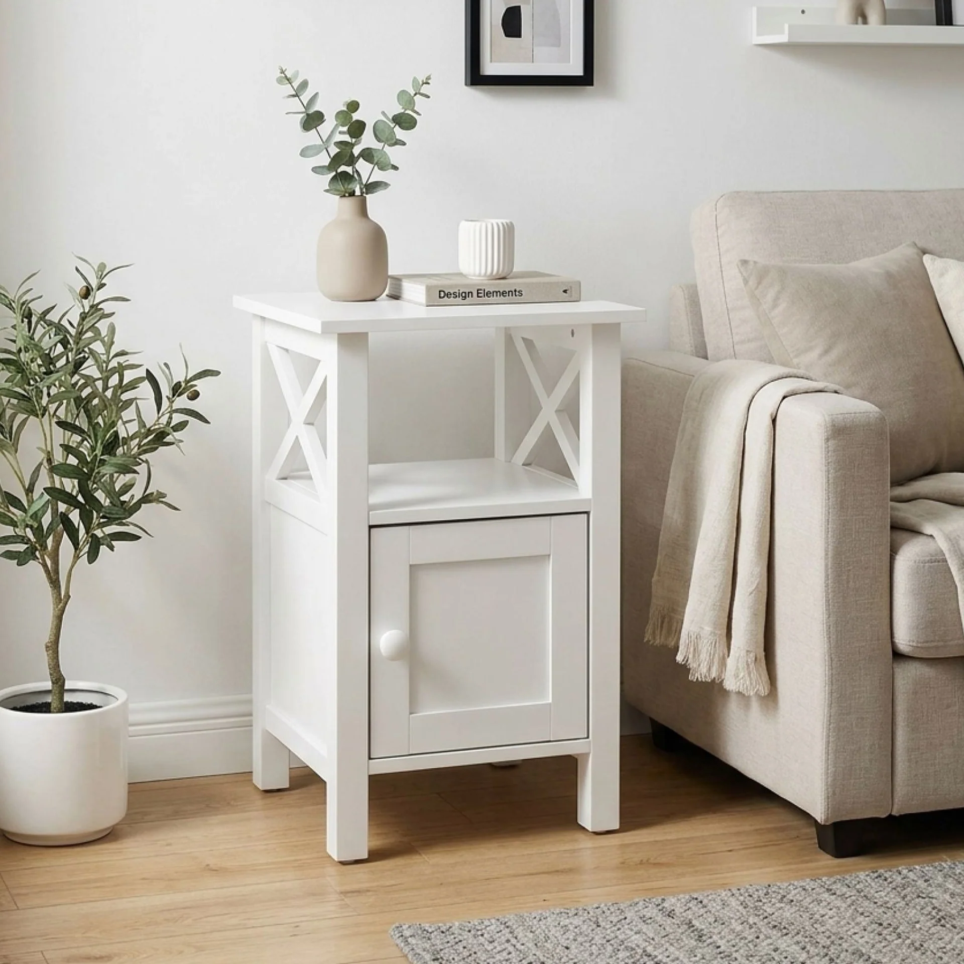Wister Bedside Table - White - Image 4