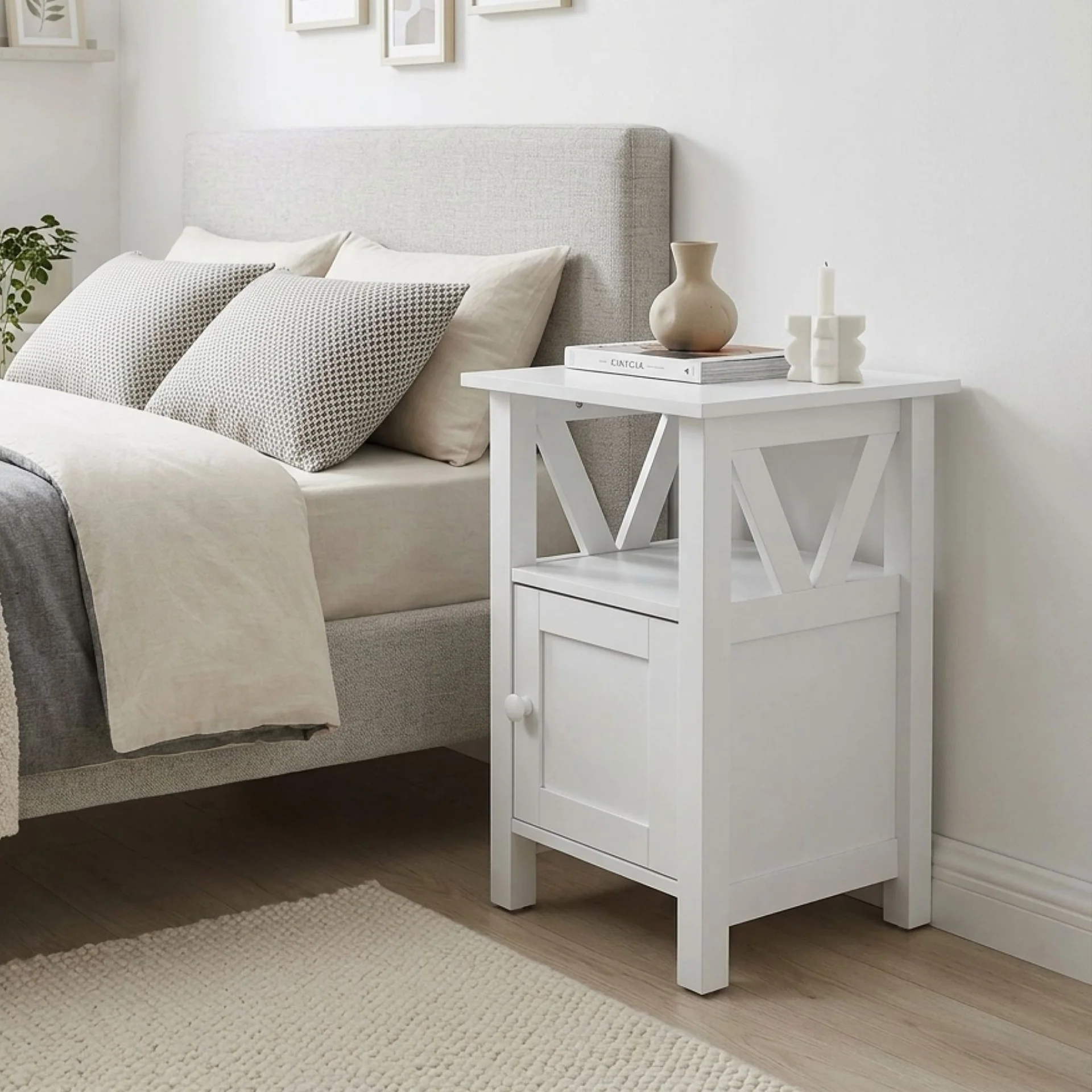 Wister Bedside Table - White - Image 5