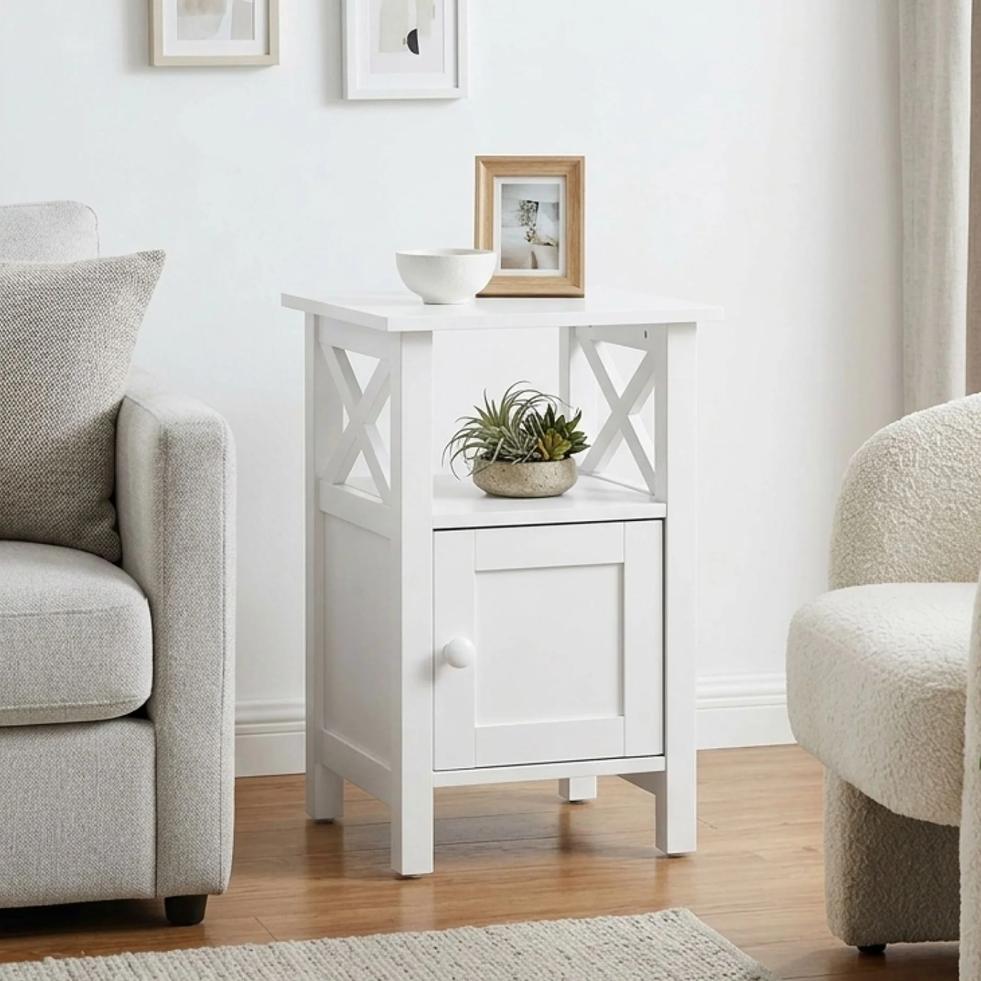 Wister Bedside Table - White - Image 6