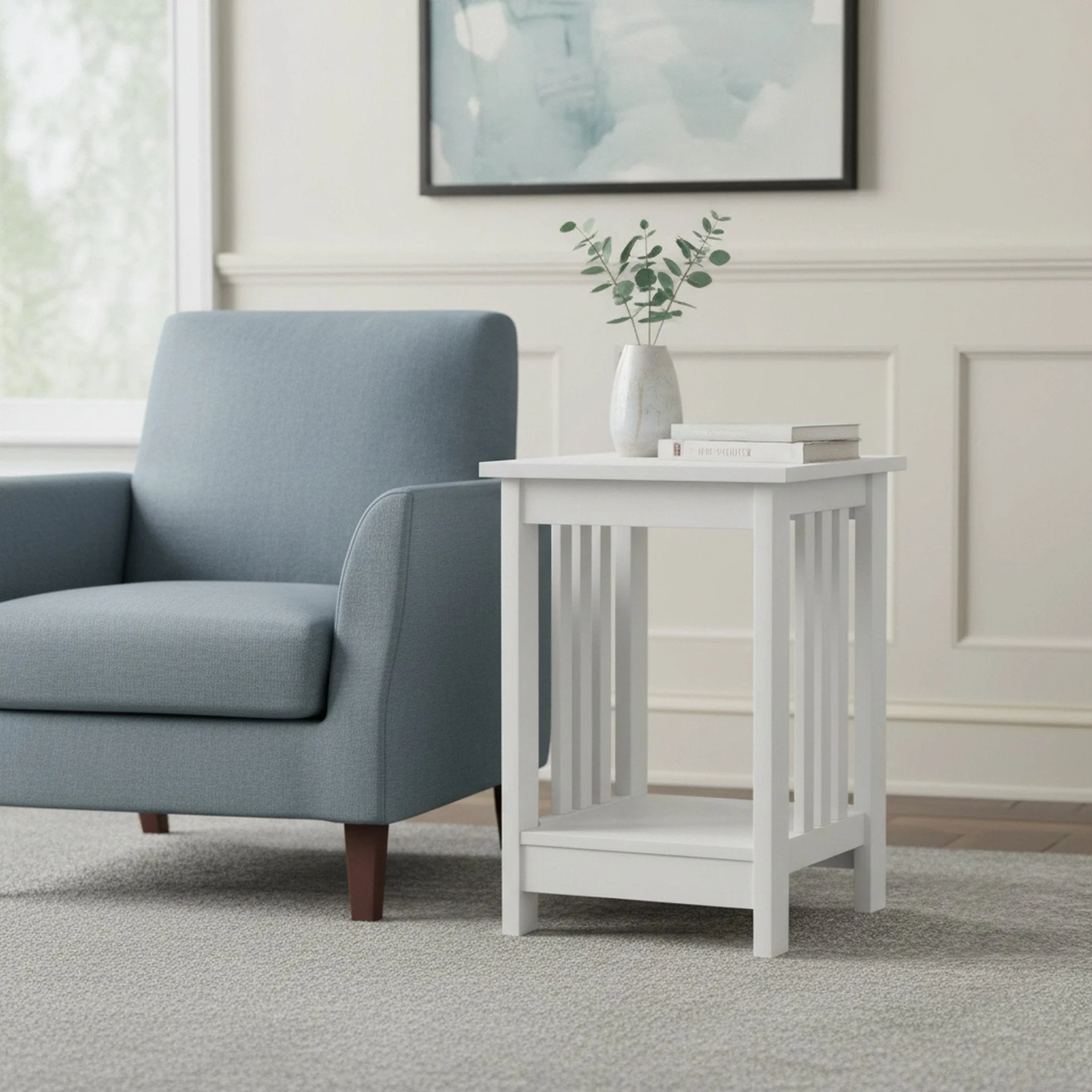 Wular Square Side Table Coffee Table - White - Image 3
