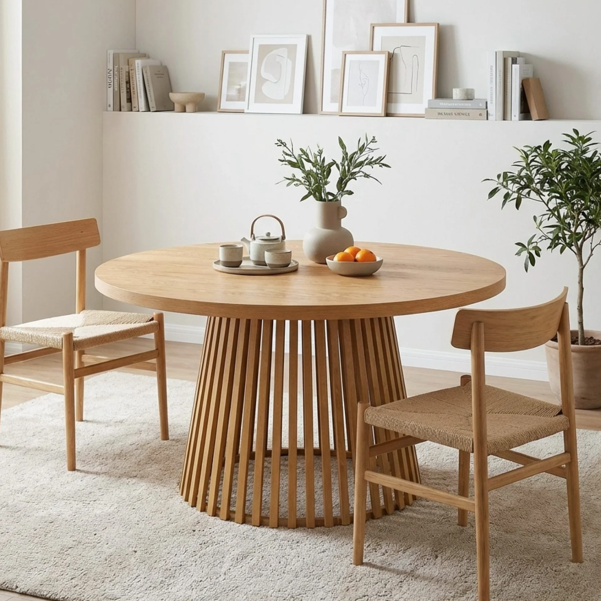 Yardley Round Dining Table 140 x 75cm - Oak - Image 4
