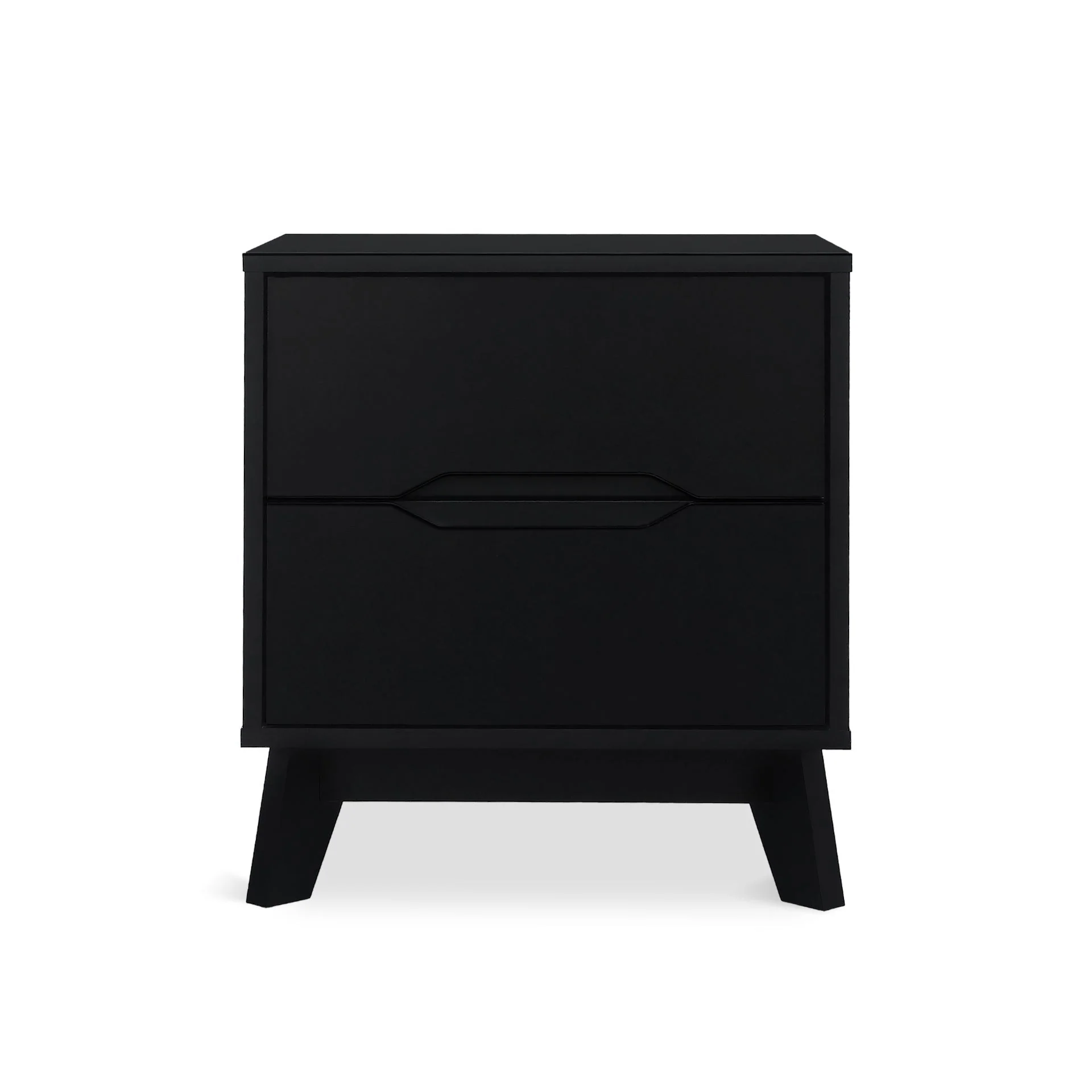 Zora 2 Drawer Bedside Table - Black - Image 10